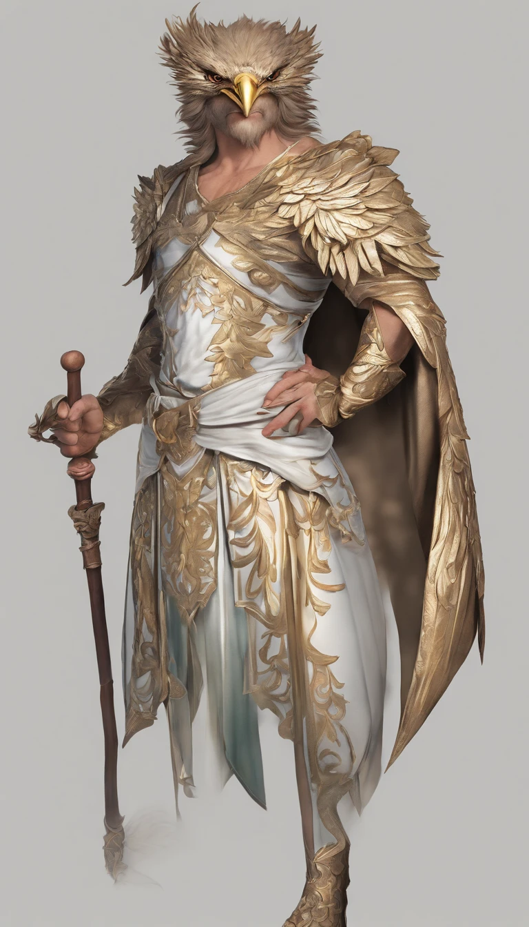 (Anthropomorphic eagle,Paladino de Luz),(best quality,ultra-detalhado,Realistic),(3D rendering,retrato),(penas brancas,olhos penetrantes,Smooth expression,asas abertas),asas nas costas(usando armaduras intrincadas,emitindo luz radiante),(Standing and proud,segurando uma espada brilhante),(Arredores majestosos,Grande castelo no fundo),(vivid colors,Tons ricos e quentes),(Soft sunlight casting dramatic shadows),(Detalhes atraentes,gravuras ornamentadas),(magical ambiance,Hints of mysticism)
