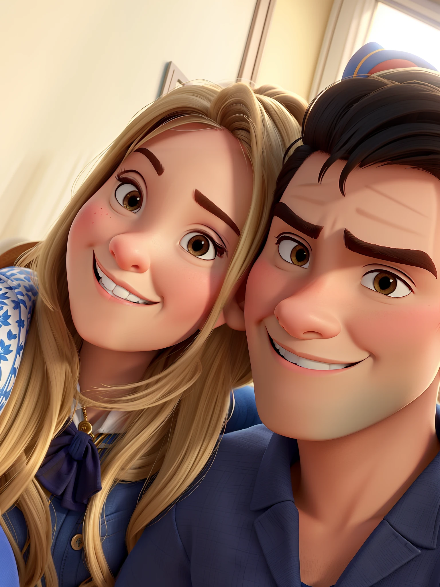 casal no estilo disney pixar, alta qualidade, melhor qualidade