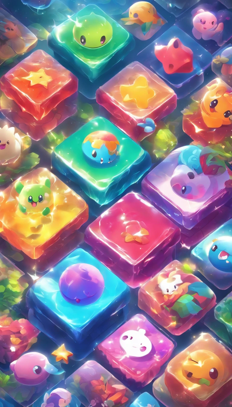 A colorful puzzle game with buttons and buttons, the block, color blocking, mobile game style, game ui, Casual game, Casual game, blobs, Game UI, game board, platformer, screen cap, game footage, game ui asset design, 🐋 as 🐘 as 🤖 as 👽 as 🐳, high quality screenshot, Very epic, gameplay