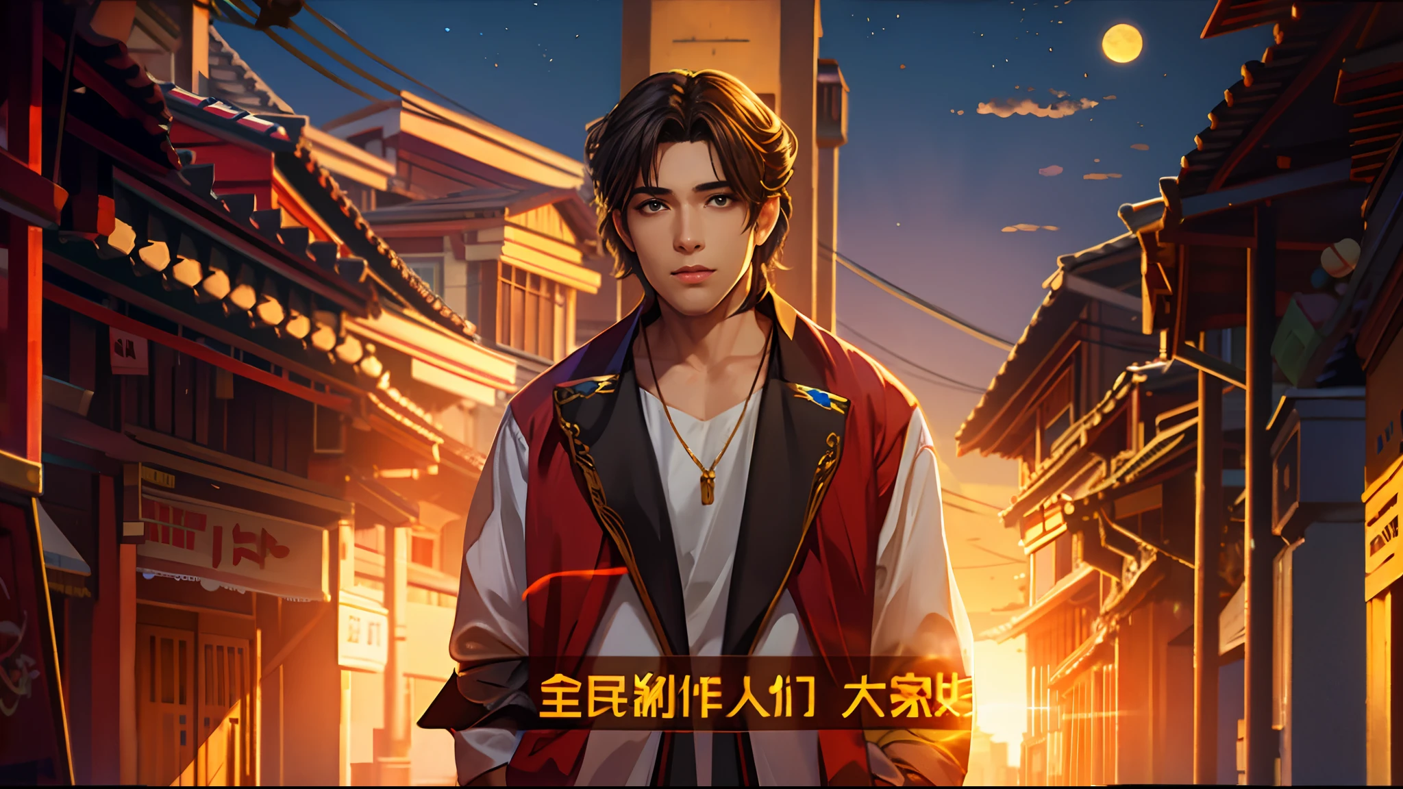 the sunset,eventide,evening light,middle parted hairstyle