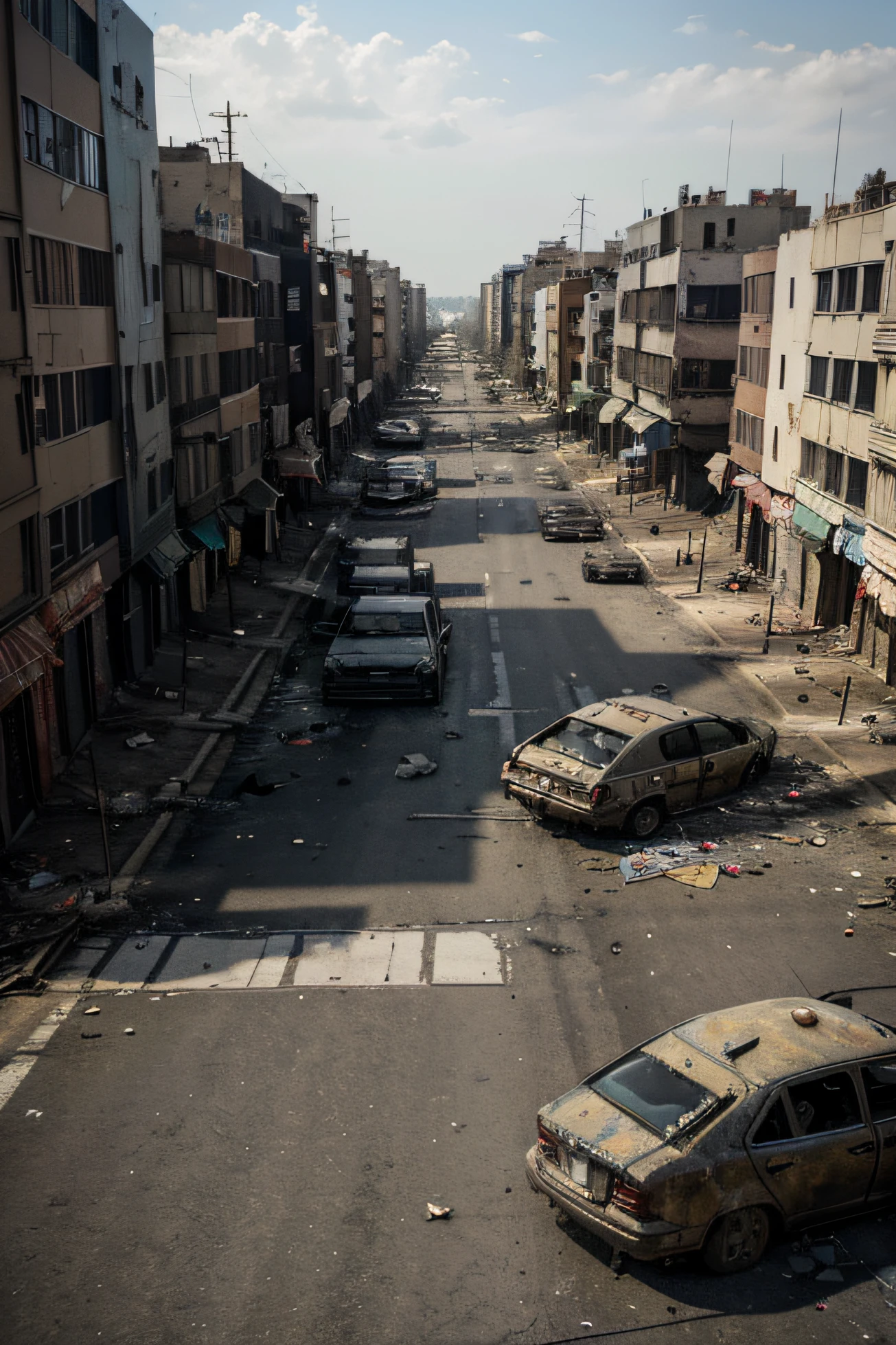 Scenes of violence, war and destruction.
