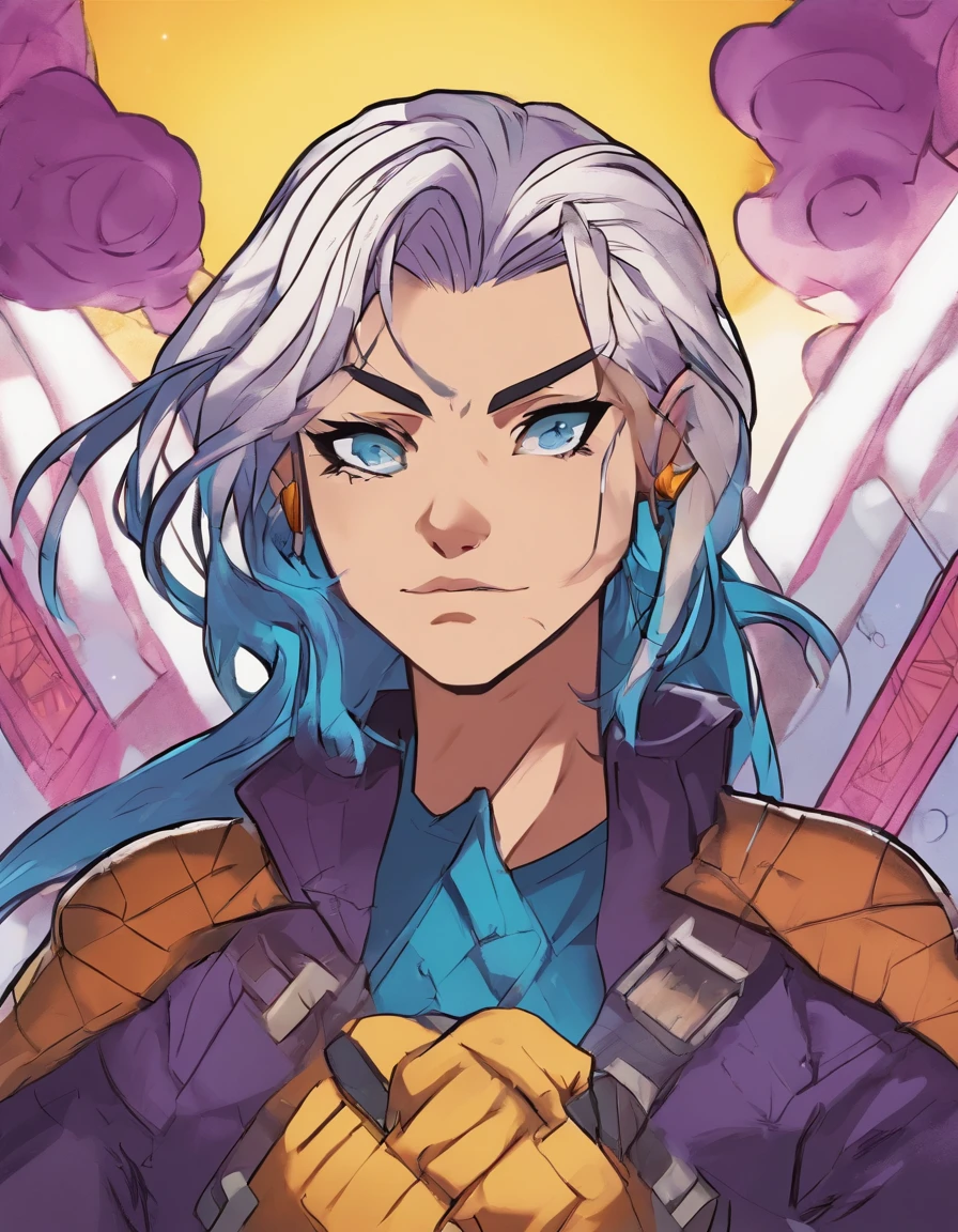 Toryboard:1.8, tira dos desenhos animados,comic:: Em uma casa futurista, Estilo Marvel Comic, hiperHD, UHD 24k, um desenho de uma pessoa de pele escura com um dreadlocks pretos e uma camisa branca, usando capuz preto com um logotipo yin Yang nele, halfbody headshot, cel - estilo de arte sombreado, inspirado em Okumura Masanobu, retrato de meio corpo, Estilo Tyler Jacobson, personagem de anime, cel sombreado:15, jovem homem de anime, androgynous appearance, Dreadlocks desgrenhados, Blue eyes with purple irises(((hetrocromia, olhos multicoloridos)))