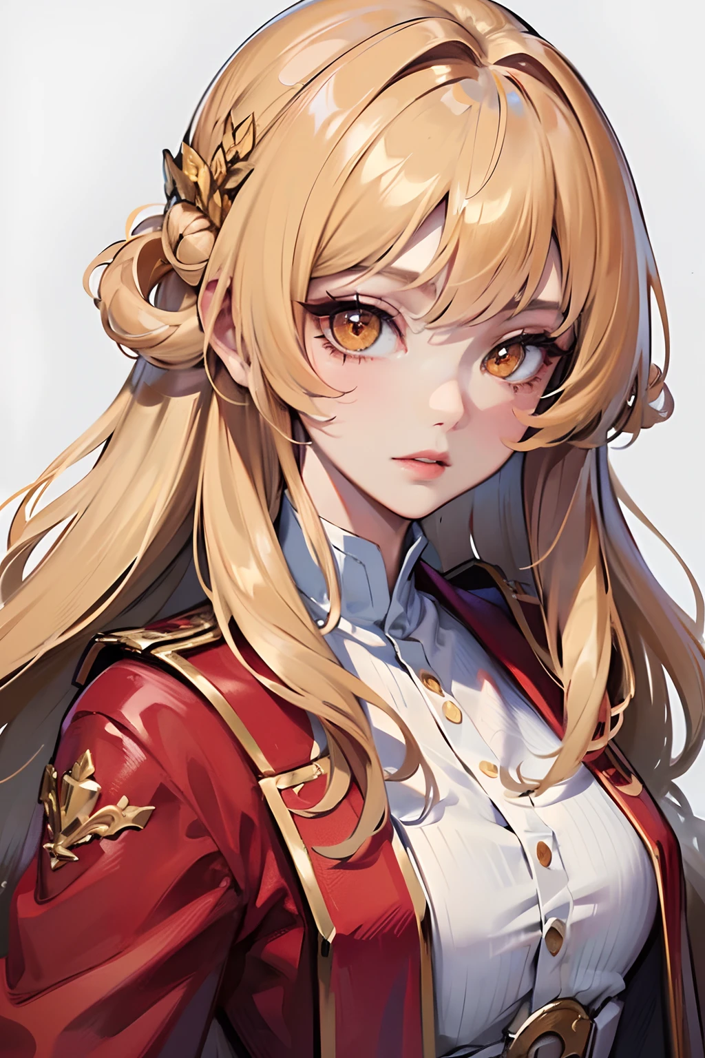 ((tmasterpiece)),(best qualtiy),(A half body),looking at away,(ultra intricately detailed),(Highest Definition),(8K),(Clean lines),(Perfect facial features,Perfect meat),(offcial art),1little girl,matchless beauty,robe blanche,Orange long hair,Golden Eyes,