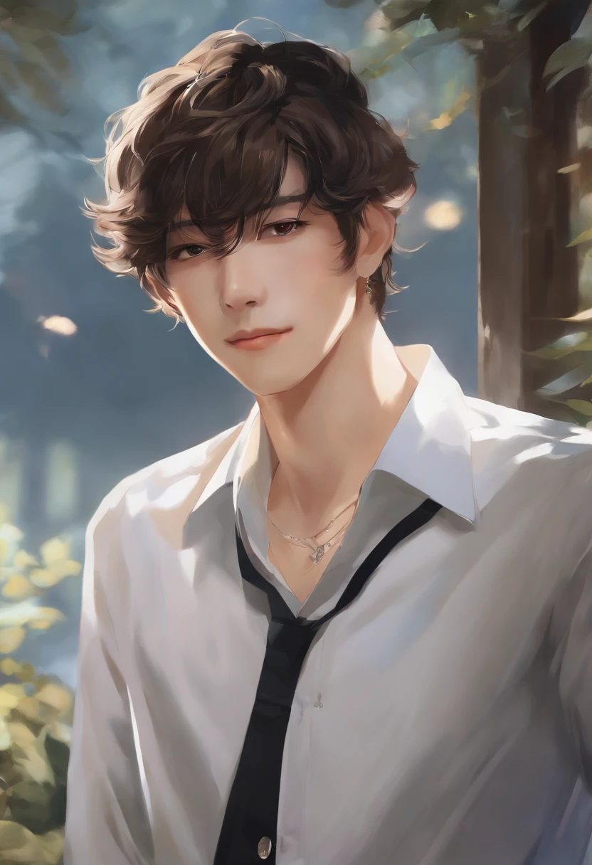 ​masterpiece、top-quality、ultra-detailliert、Official art、Beautifully Aesthetic、2boys(1.5)、a handsome、close up of face、portlate、A slight smil、Look at viewers、suits、Brown and black hair、glitch art:1.5、colourfull:1.5、watercolor paiting、In the topic "Sincerely: By Shinkai Makoto", Miyazaki style, 32K,ukiyoe painting