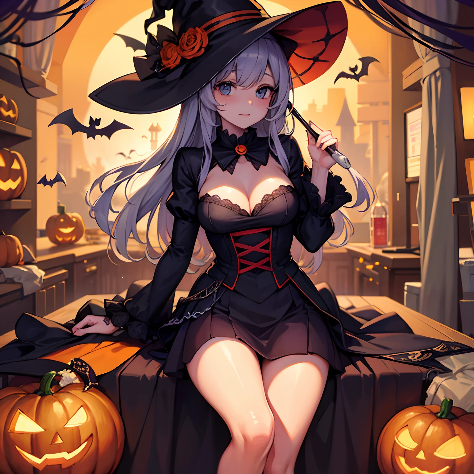 Halloween illustration, masterpiece, best quality, super detail