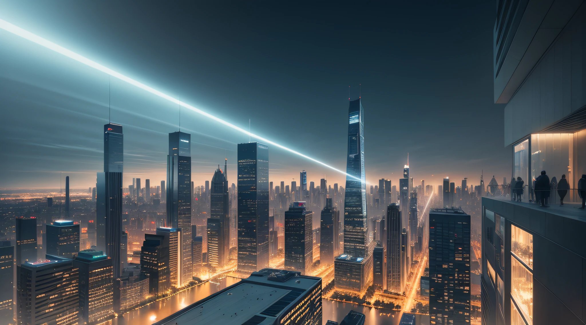Design a captivating image of a cityscape flooded with brilliant light, devoid of any human presence.
Picture a modern city with towering skyscrapers, well-lit streets, and illuminated buildings, creating a stunning and surreal vista. The image should emphasize the absence of people, capturing the serene beauty and the solitude of an otherwise bustling metropolis.
Highlight the city's architectural details, such as reflections in glass facades, the glow of streetlights, and the play of light and shadow. The image should evoke a sense of quietude and contemplation in the heart of the city.
Include elements like parks, bridges, and urban landscapes to reinforce the idea of an empty city. The absence of people should accentuate the beauty of the city's structures and the unique atmosphere created by this rare moment of solitude.
The image should inspire viewers to appreciate the urban landscape in a new light, highlighting the architecture, design, and vibrancy of a city when it's temporarily devoid of its usual inhabitants