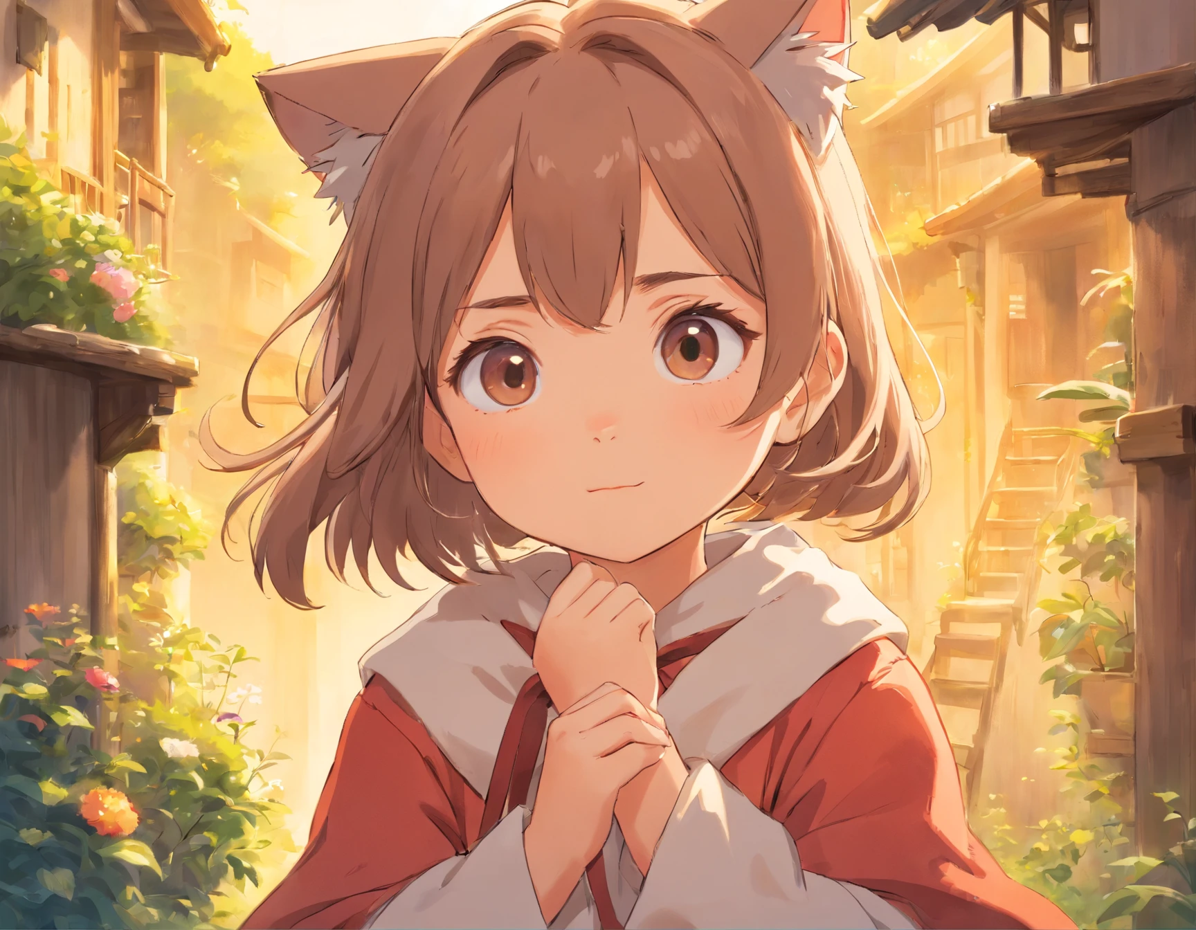A cute girl, a anime girl, cat girl, anime girl, cute,