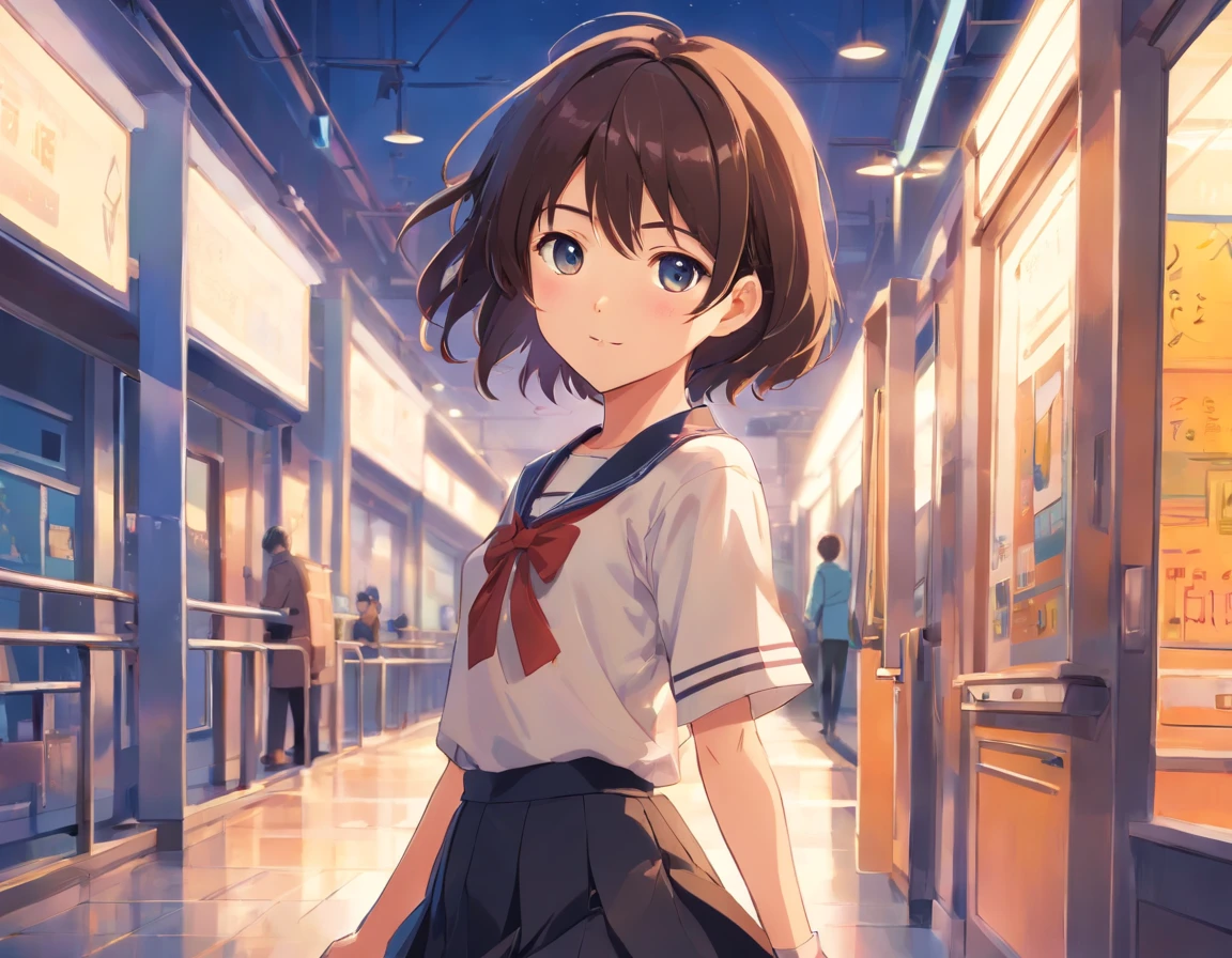 A cute girl, a anime girl, anime girl, cute, a school girl, a girl wearing whiteand black skirt.@its_palak_99