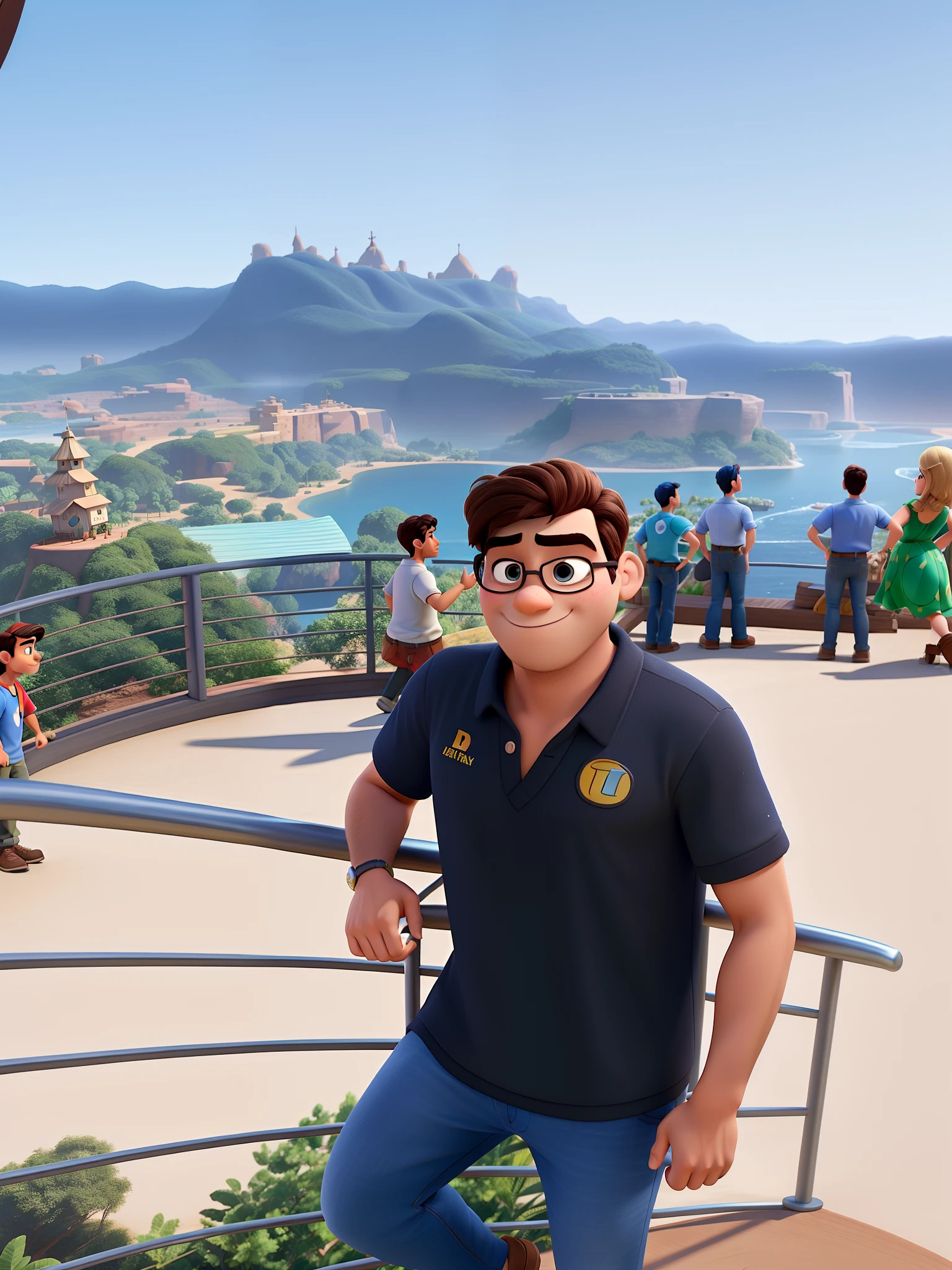 Um homem estilo Disney Pixar, alta qualidade, melhor qualidade.