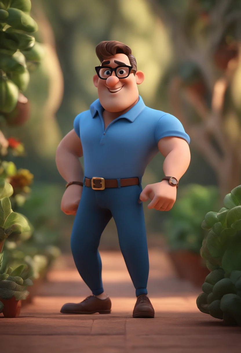 Cartoon character of a man with black glasses and a blue shirt, animation character, Caractere estilizado, animation style rendering, 3D estilizado, Arnold Maya render, 3 d render stylized, toon render keyshot, Personagem 3D, Personagem 3D, 3d rendering stylized, 3 d character render, personagem de desenho animado, Personagem de close up, Pose de personagem, (Estilo Pixar) (master part:1.2) (Bokeh) (best quality) (pele detalhada) (textura detalhada) (8k) (argila) (Cinematic lighting) (foco nítido