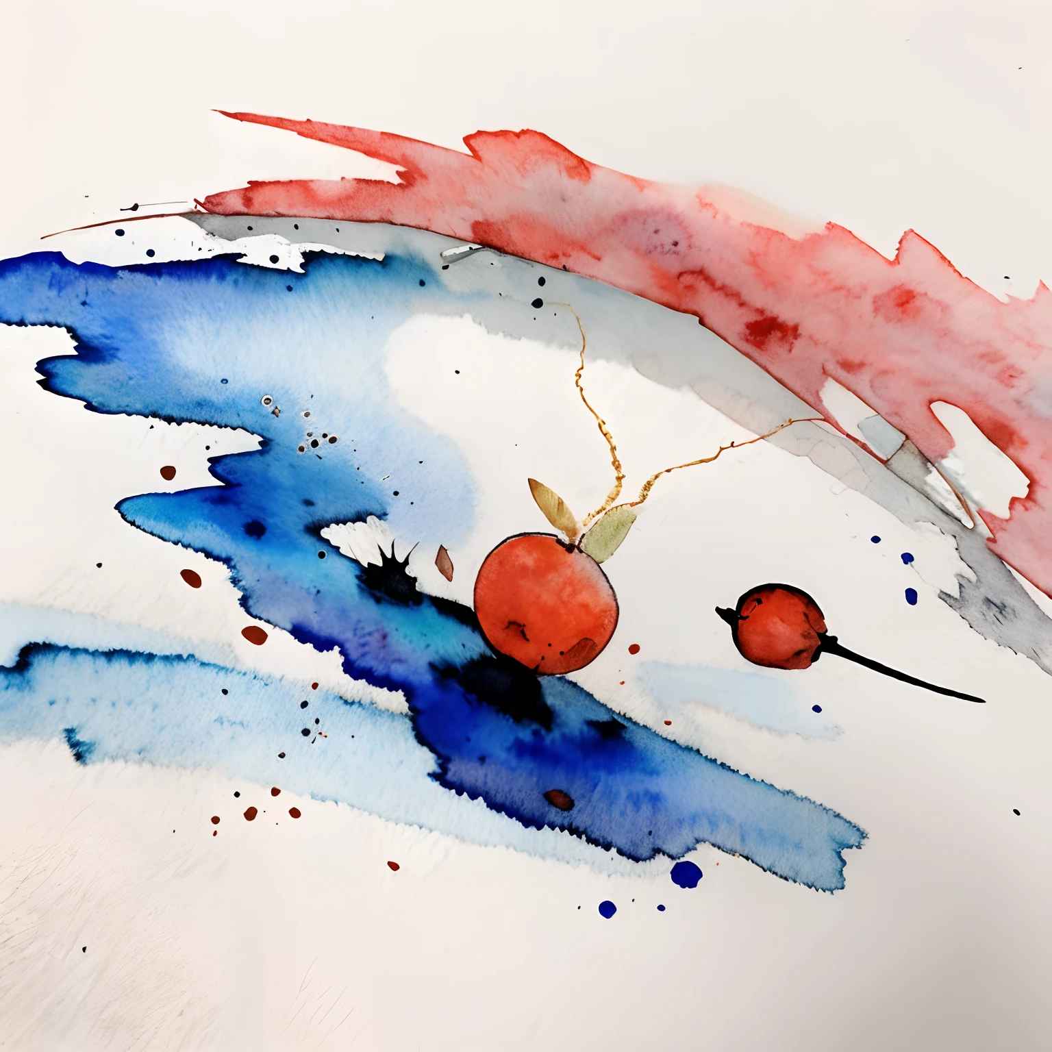 夏天 ink and watercolor painting