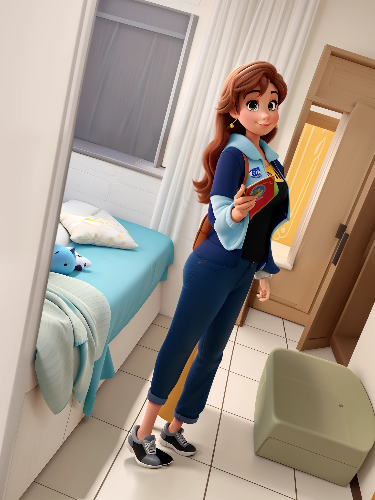 Mulher estilo Disney pixar, alta qualidade, melhor qualidade