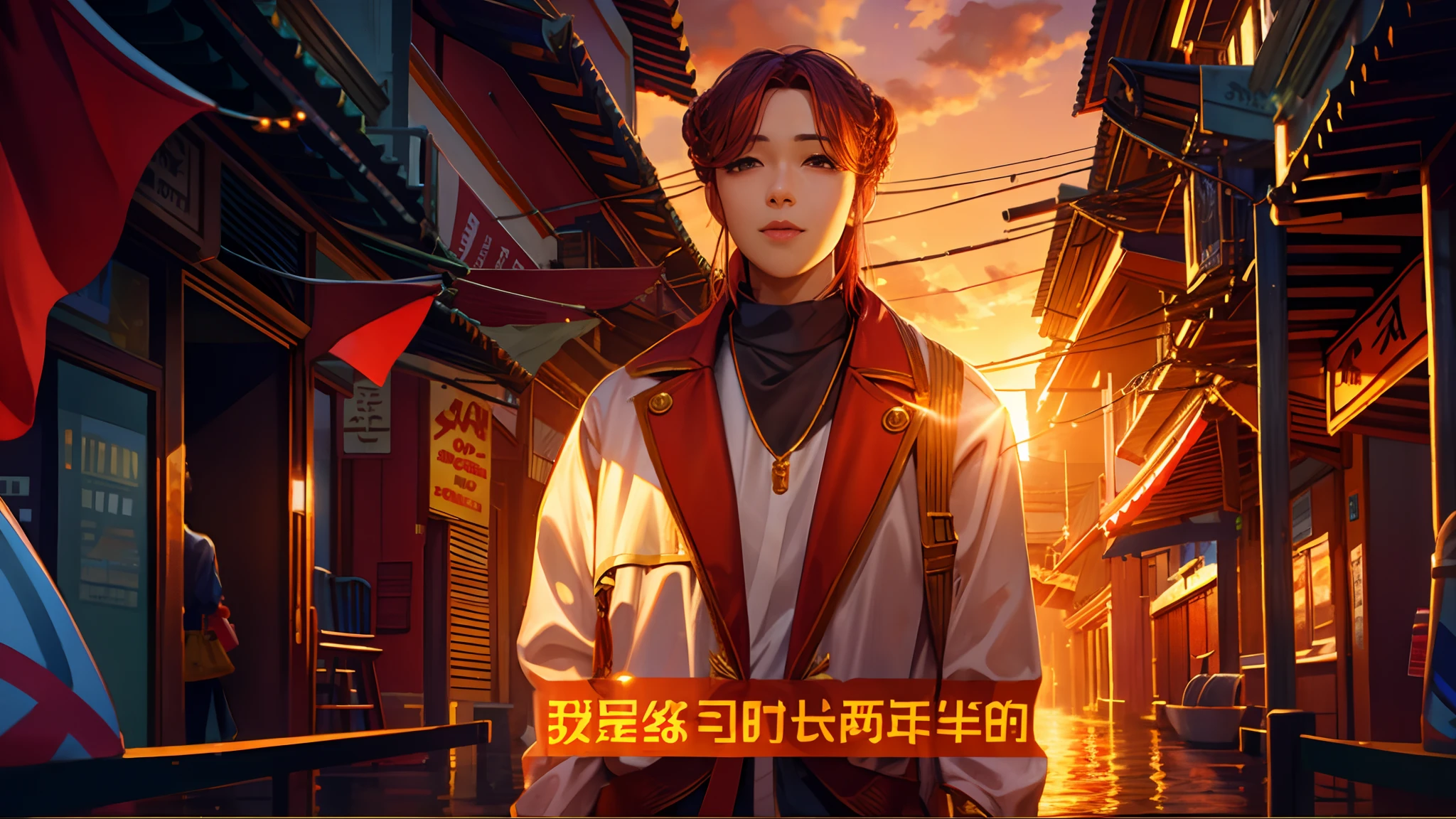 the sunset,eventide,middle parted hairstyle