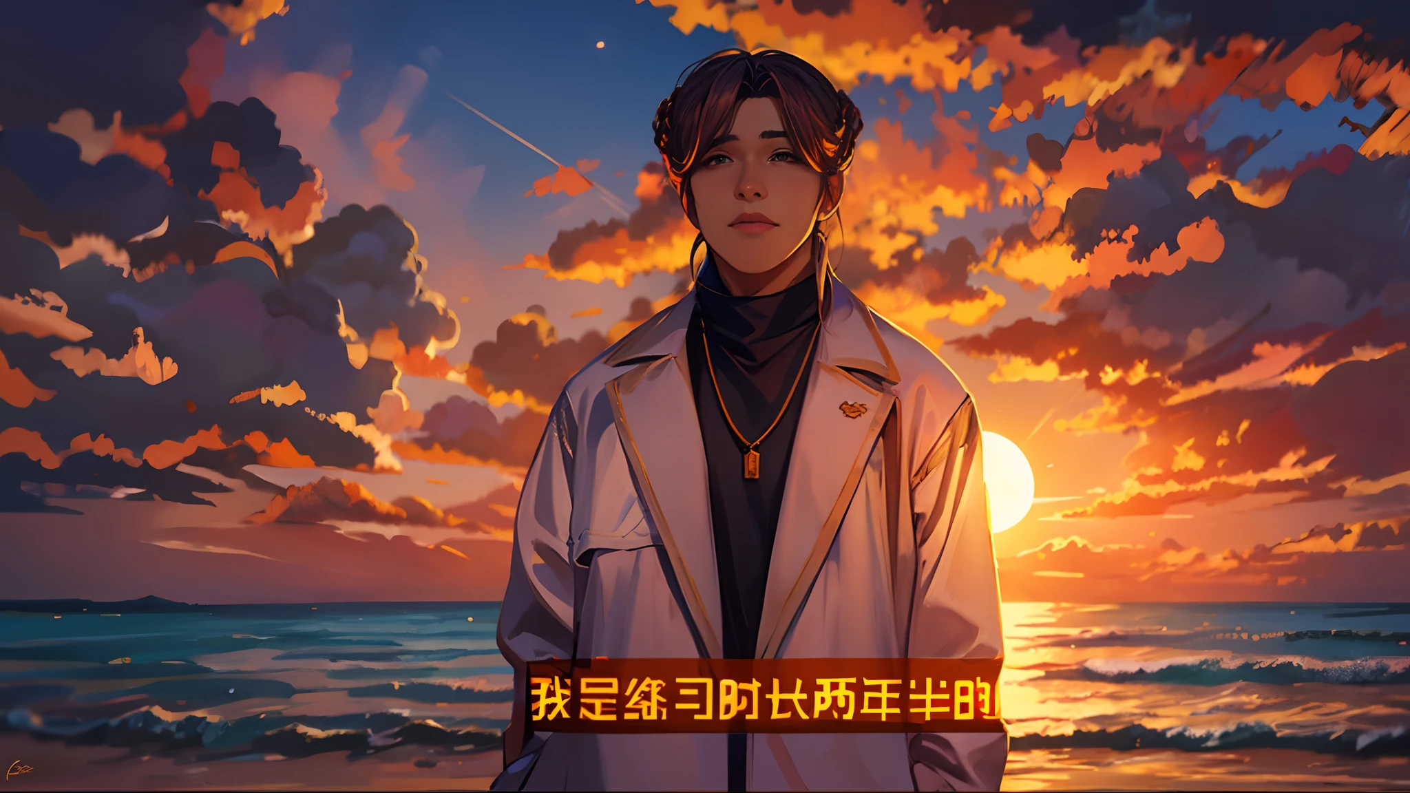 the sunset,eventide,middle parted hairstyle