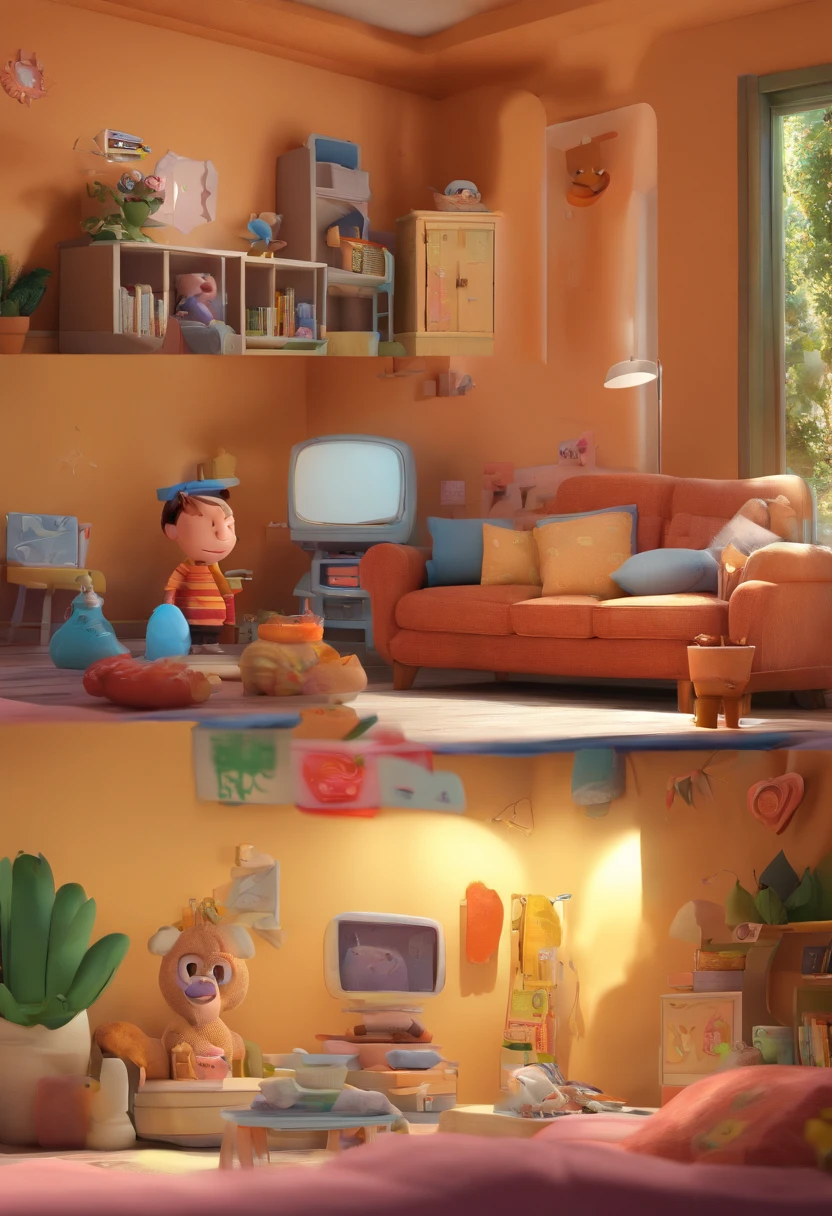 Estilo Pixar: Mother 46, pai 60, filho 15, filho 11, filha 8, Disney 3D