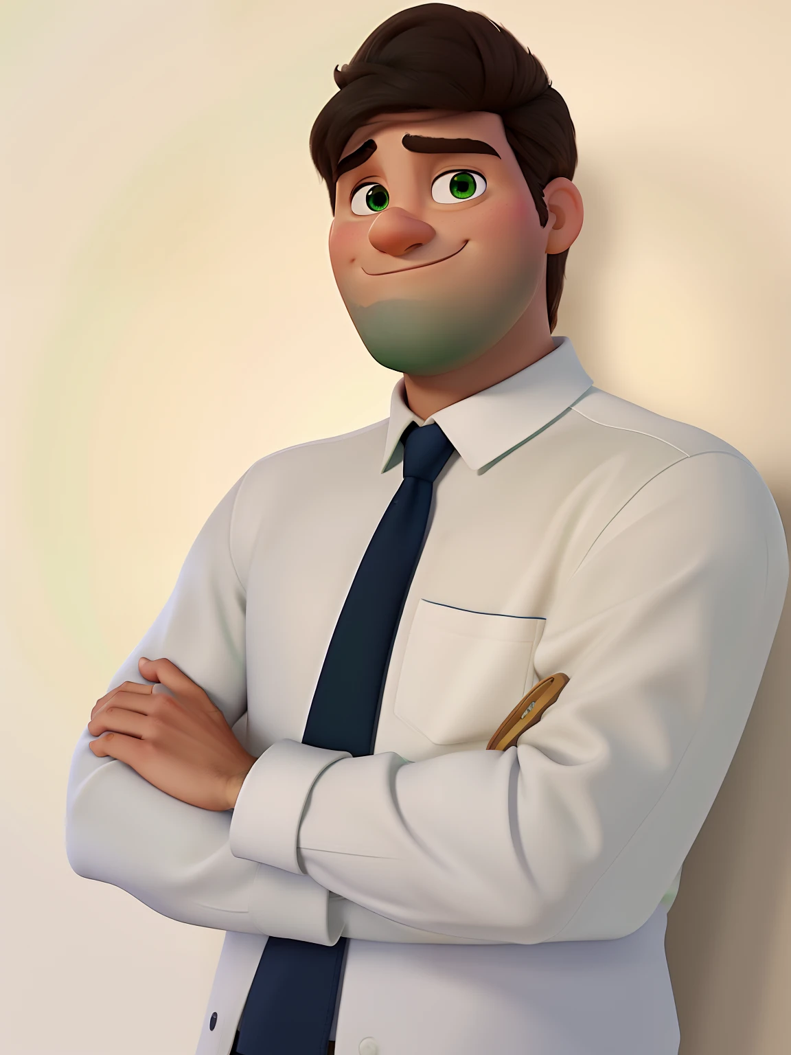 Poster no estilo Disney pixar, alta qualidade, melhor qualidade, homem sexy branco, de olhos verdes