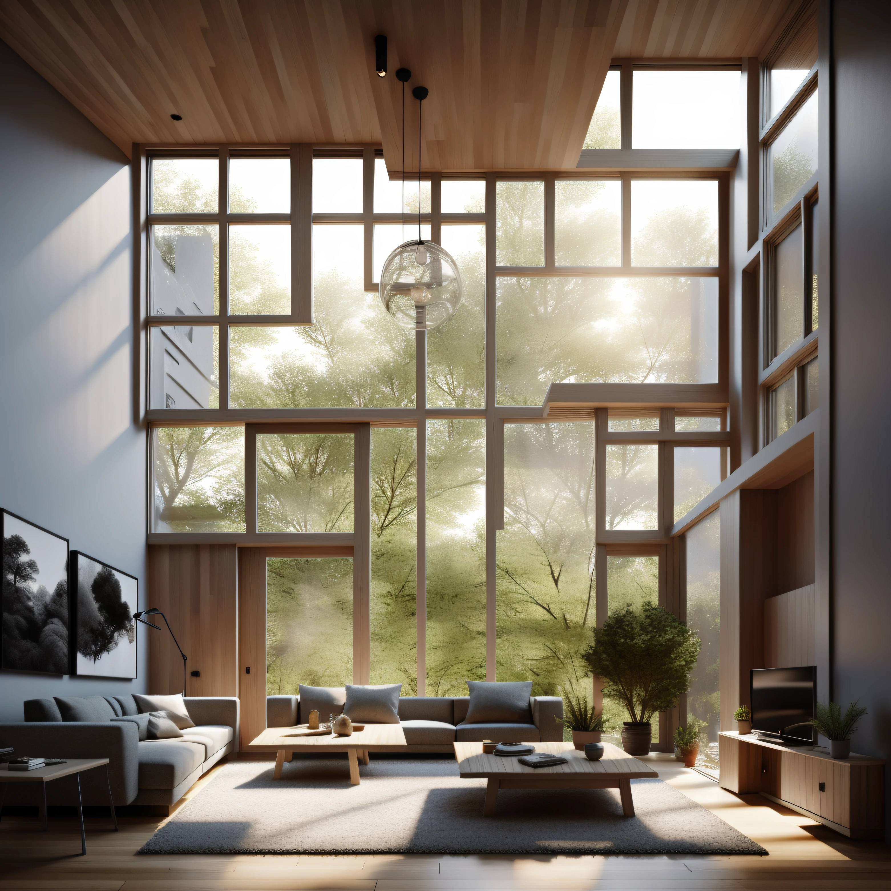 INTERIOR DESIGN,insanely detailed wide angle architecture photography, cozy contemporary living room,(bright warm sunlight 1:0.1), award-winning contemporary interior design, scenery, a table, chair, Indoors, wooden floor, Window, restaurant, east asian architecture, Sliding Doors, lamp, architechture, woods, Nature, a cup, plant,INTERIOR DESIGN,intersting lights and shadows, Depth of field,low lighting, ,