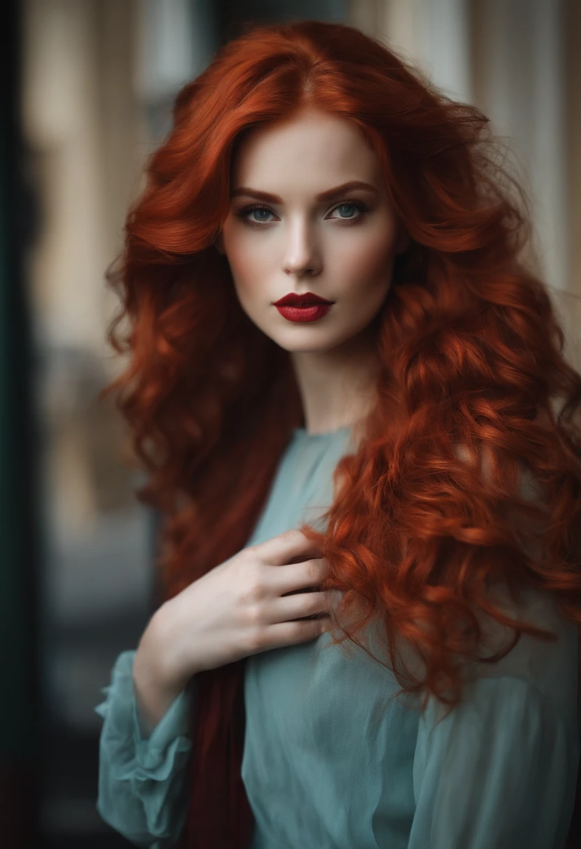 a girl with red hair