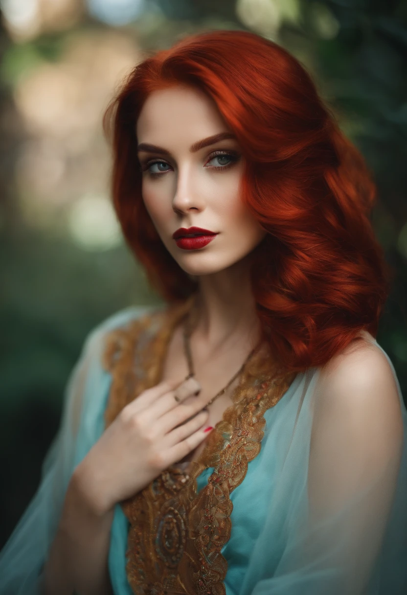 ((beste-Qualit, 8K, master piece: 1.3)), Sharp: 1.2, Perfect Body Beauty: 1.4, Abdos minces: 1.2, ((Coiffure queue de cheval et frange, petit seins: 1.2)), (Wet White Button Long Shirt: 1.1), (Pluie, rue: 1.2), Humide: 1.5, Highly detailed facial and skin texture, detailled eyes, double eyelids, side face looking at the camera. Very detailed light red hair. Cheveux queue de cheval. very detailed black tie on the shirt.