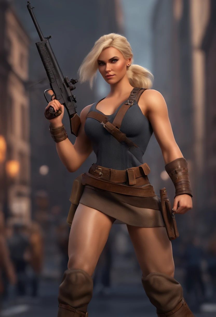 masterpiece, high quality images, high detailed faces, perfect faces, um desenho realista de uma mulher, cabelos loiros, olhos azauis, brincos de diamante, sapatos de salto alto vermelhos, batom vermelho, in front of a mansion, with a gun in hand, female spy, corpo inteiro feminino, vestido preto brilhante modelando o corpo perfeito e sensual, supermodelo, mulher sexy, beleza feminina, protagonista feminina, desenhado em um estilo neo - noir, inspirado por Gary Frank, retrato de corpo inteiro de um curto!, feminino, personagem posando para arte conceitual, Retrato do meio do corpo, corpo inteiro feminino, Directed by: Hugh Hughes, Fantastic Art , 8k
