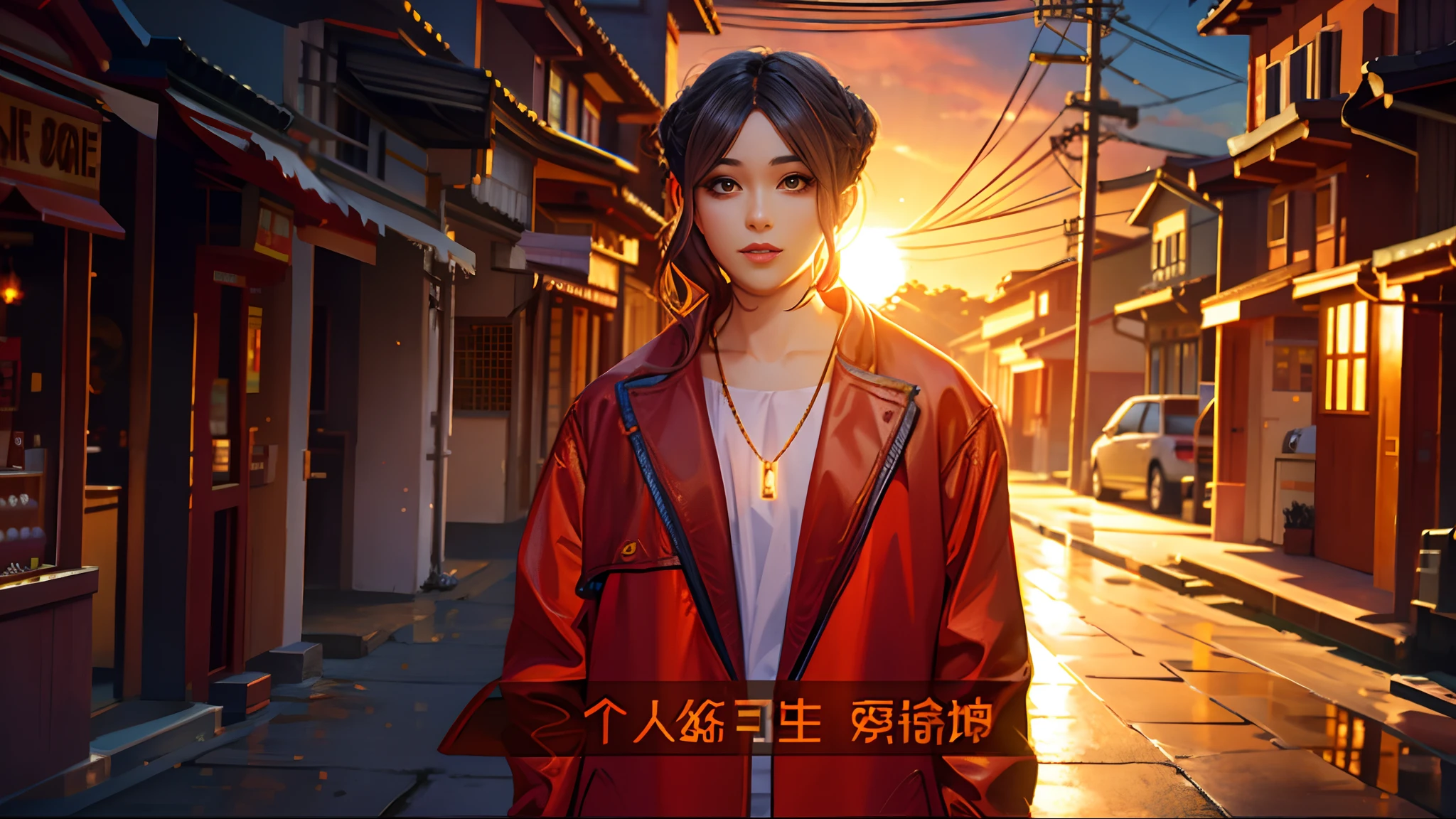 the sunset,eventide,middle parted hairstyle