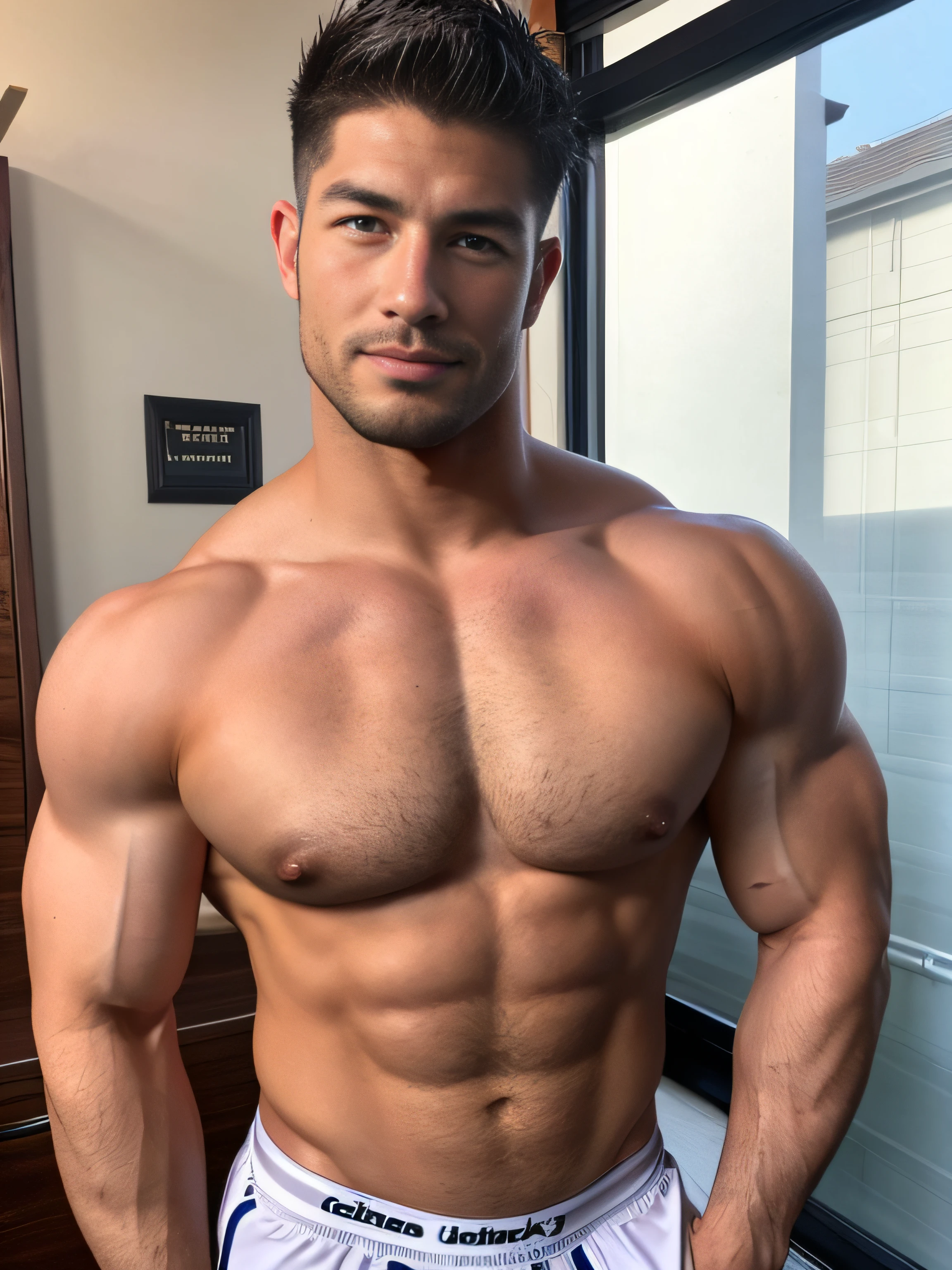masuter piece、well built、Asian Male、Age 25、twinks、Underwear、Hot Guy、muscular、macho、short-haired、Fade Cut、NSFW、Large body、low angles、Real texture、nudde、big bulge、Rugby players