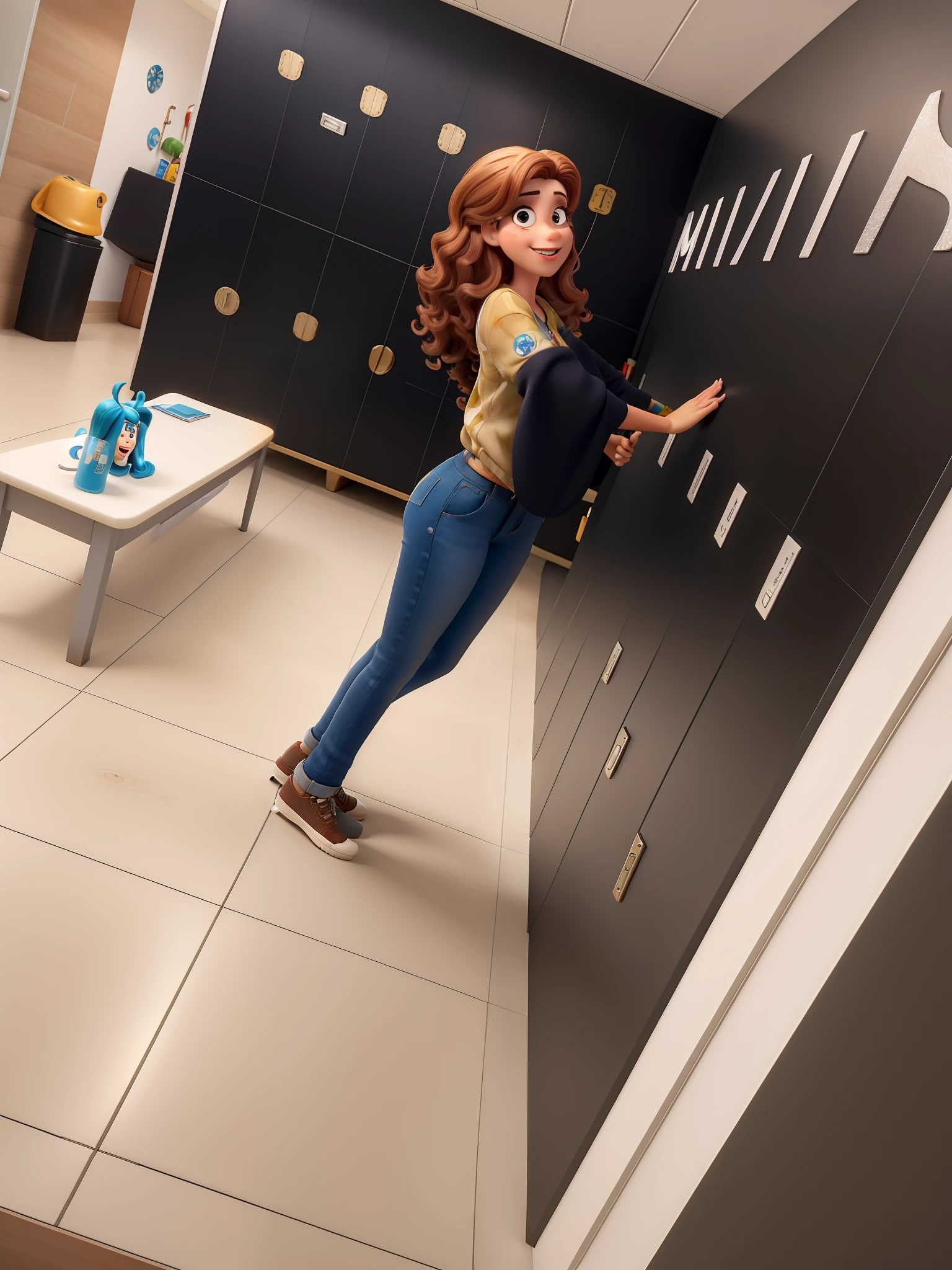Mulher loira, cabelo preso, cabelo loiro, estilo Disney pixar, alta qualidade, melhor qualidade, loira, cabelo claro