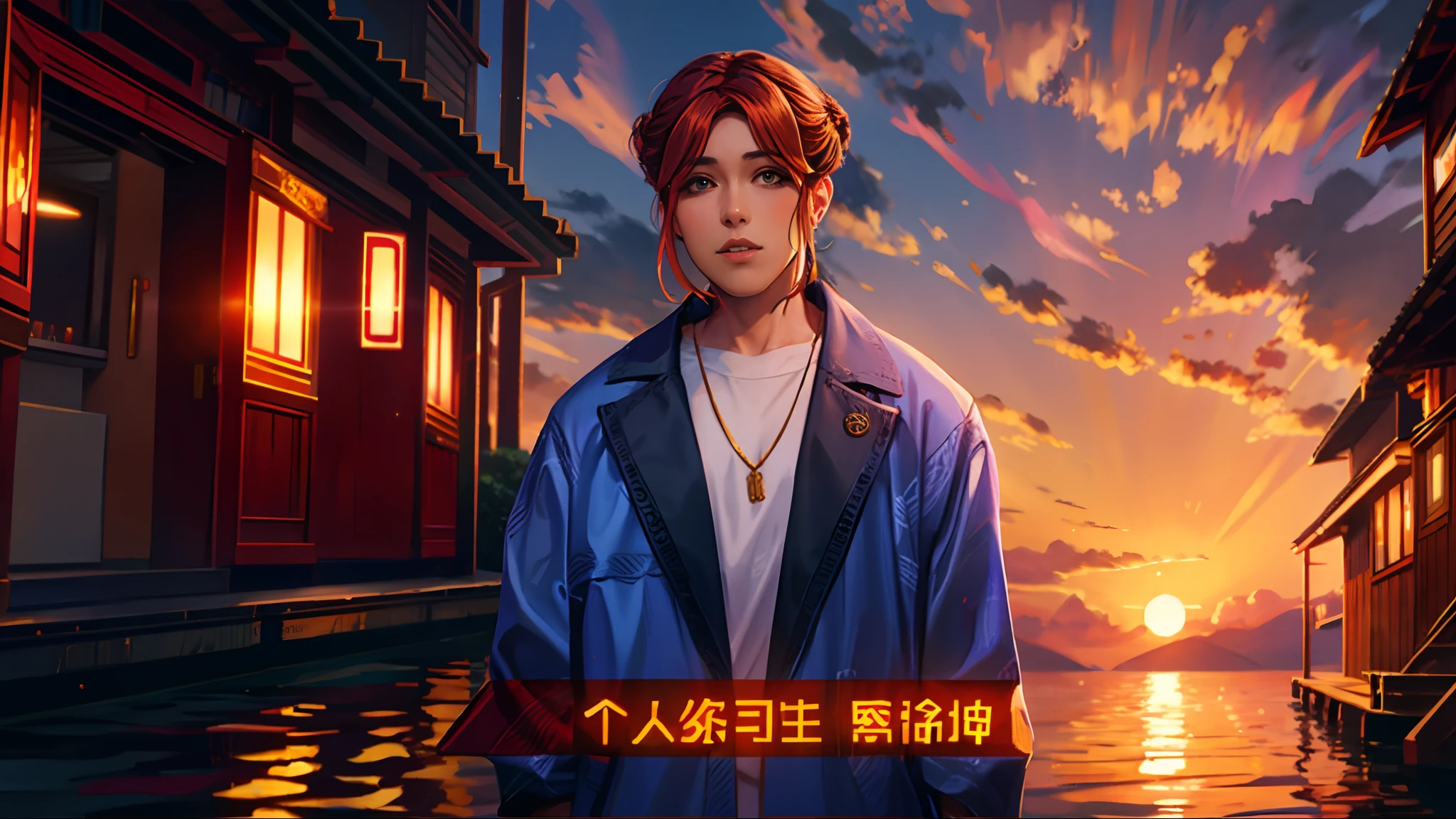 the sunset,eventide,middle parted hairstyle