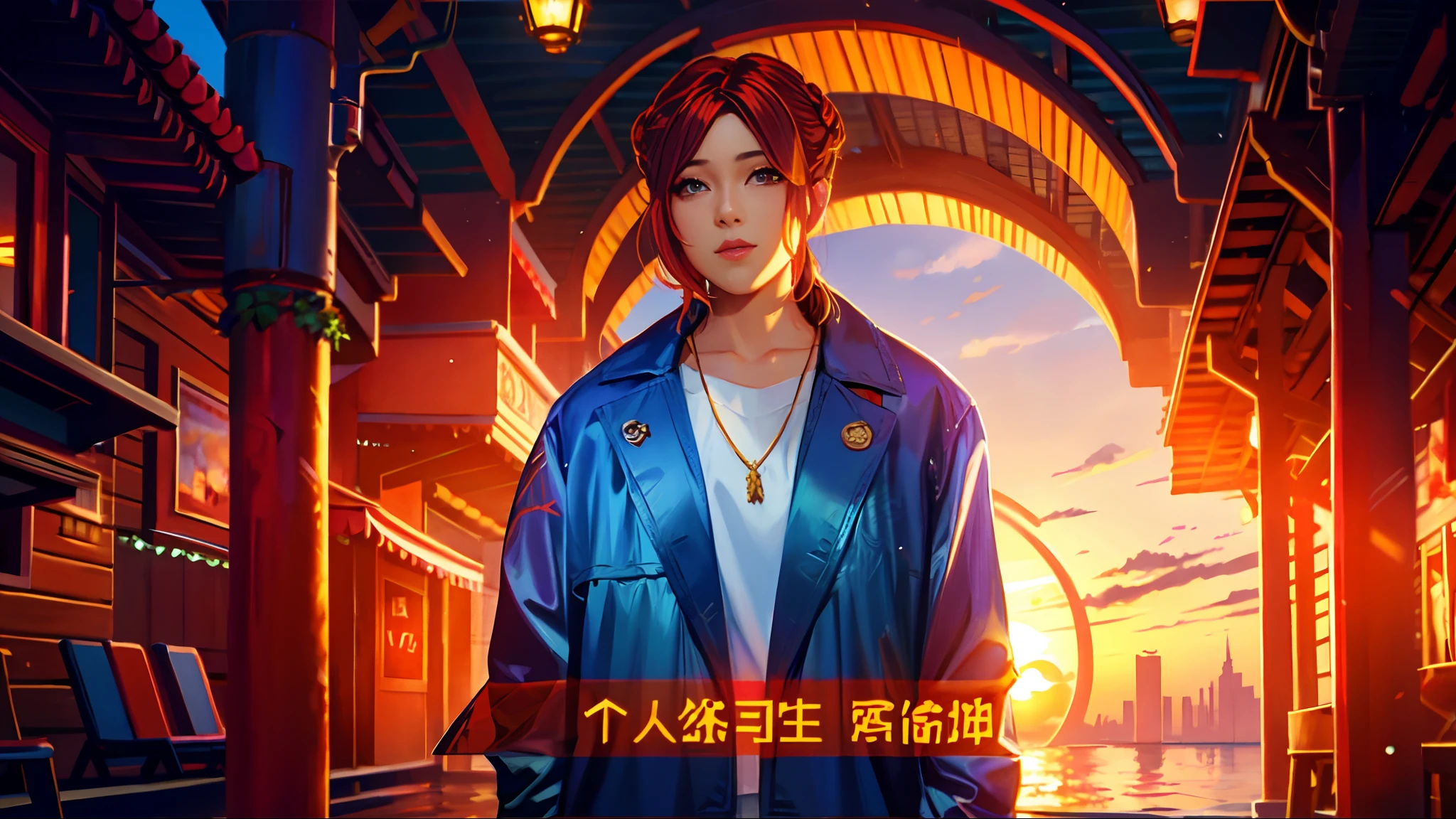 the sunset,eventide,middle parted hairstyle