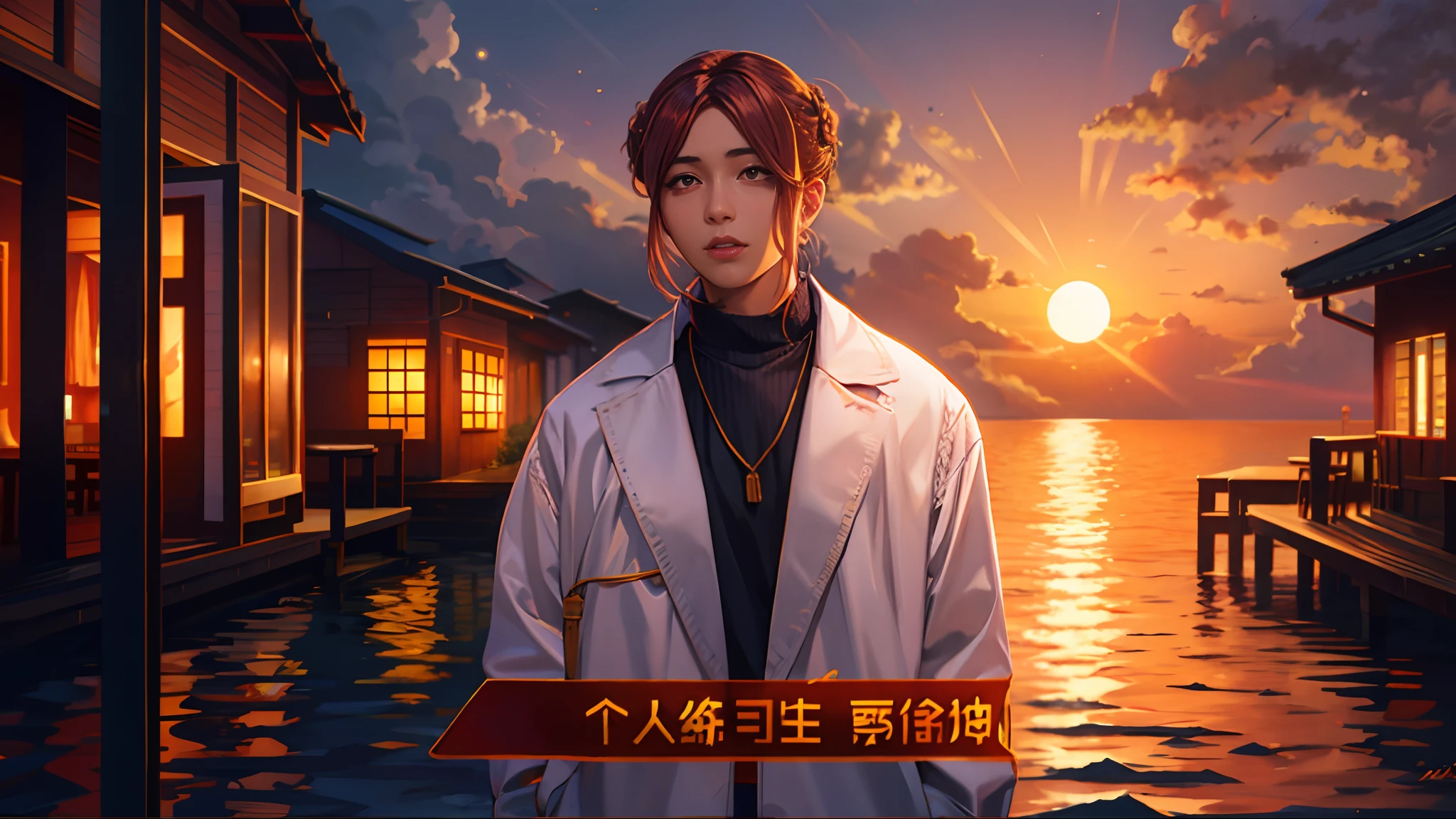 the sunset,eventide,middle parted hairstyle