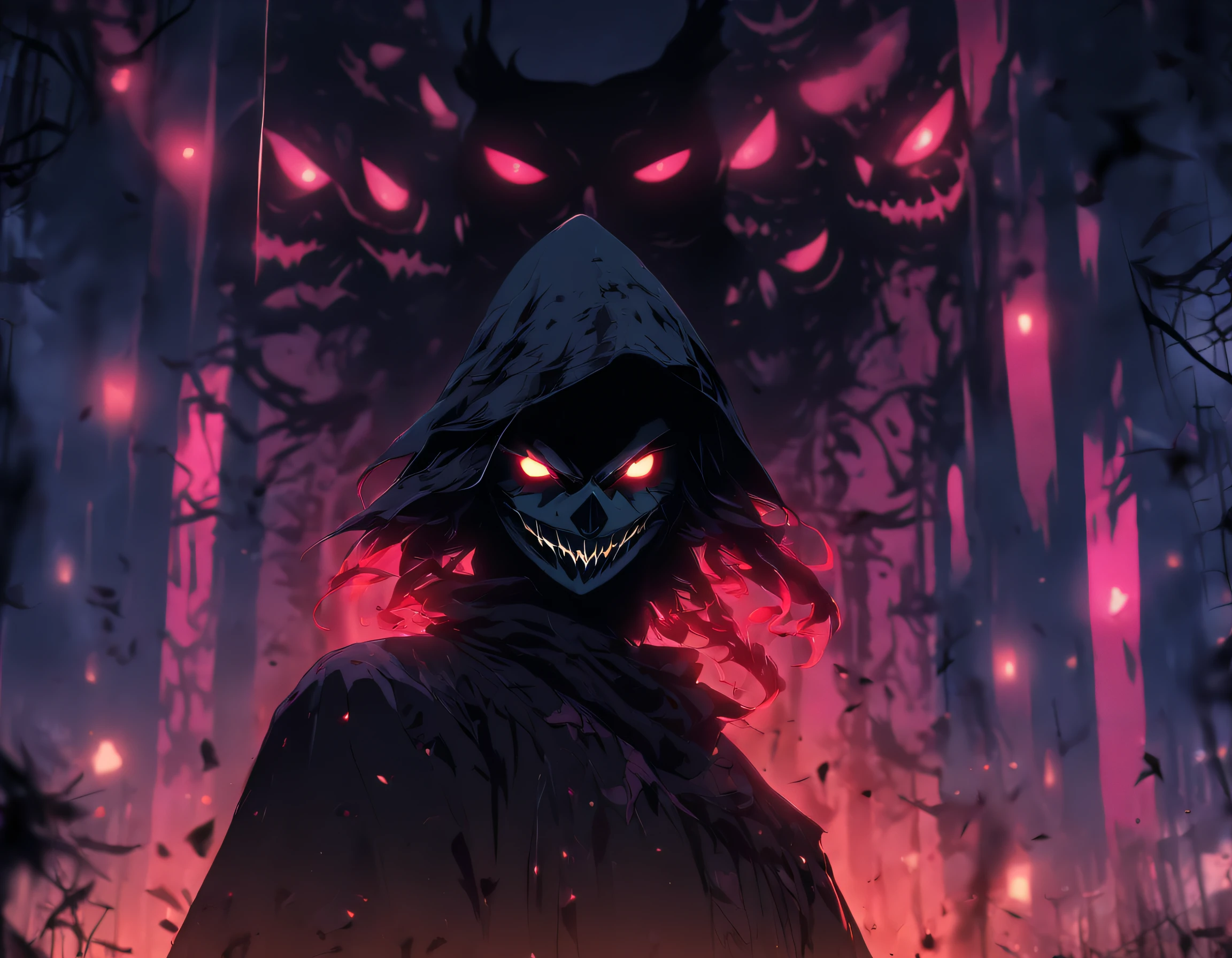 (best quality,4k,8k,highres,masterpiece:1.2),ultra-detailed,(realistic,photorealistic,photo-realistic:1.37),female,dead by daylight,killer,wearing scary mask,sexy,[murderous,ominous] gaze,dark atmosphere,[suspenseful,terrifying] environment,dimly lit,sharp contrast,dark shadows,distorted shapes,[haunting, eerie] background,unseen lurking presence,creepy [facial expression,smile],blood splatters,spooky [lighting, ambiance],intense focus on the killer,vengeful spirit,[menacing,sharp-edged] weapons,emotionless figure,bloody costume,[sinister,mysterious] aura,macabre theme,gruesome details,nightmarish aesthetic,wicked intentions,nighttime setting,life-like realism,horror flick vibes,night owl vibes,deathly surroundings