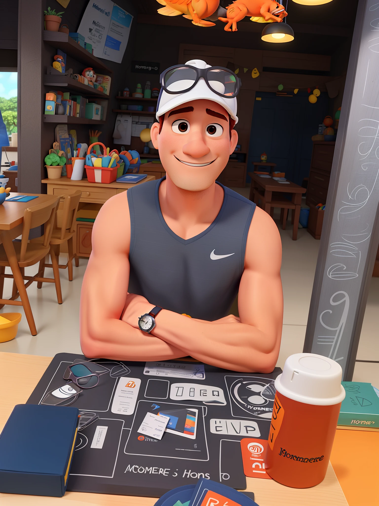 Um homem moreno estilo pixar , alta qualidade, melhor qualidade.