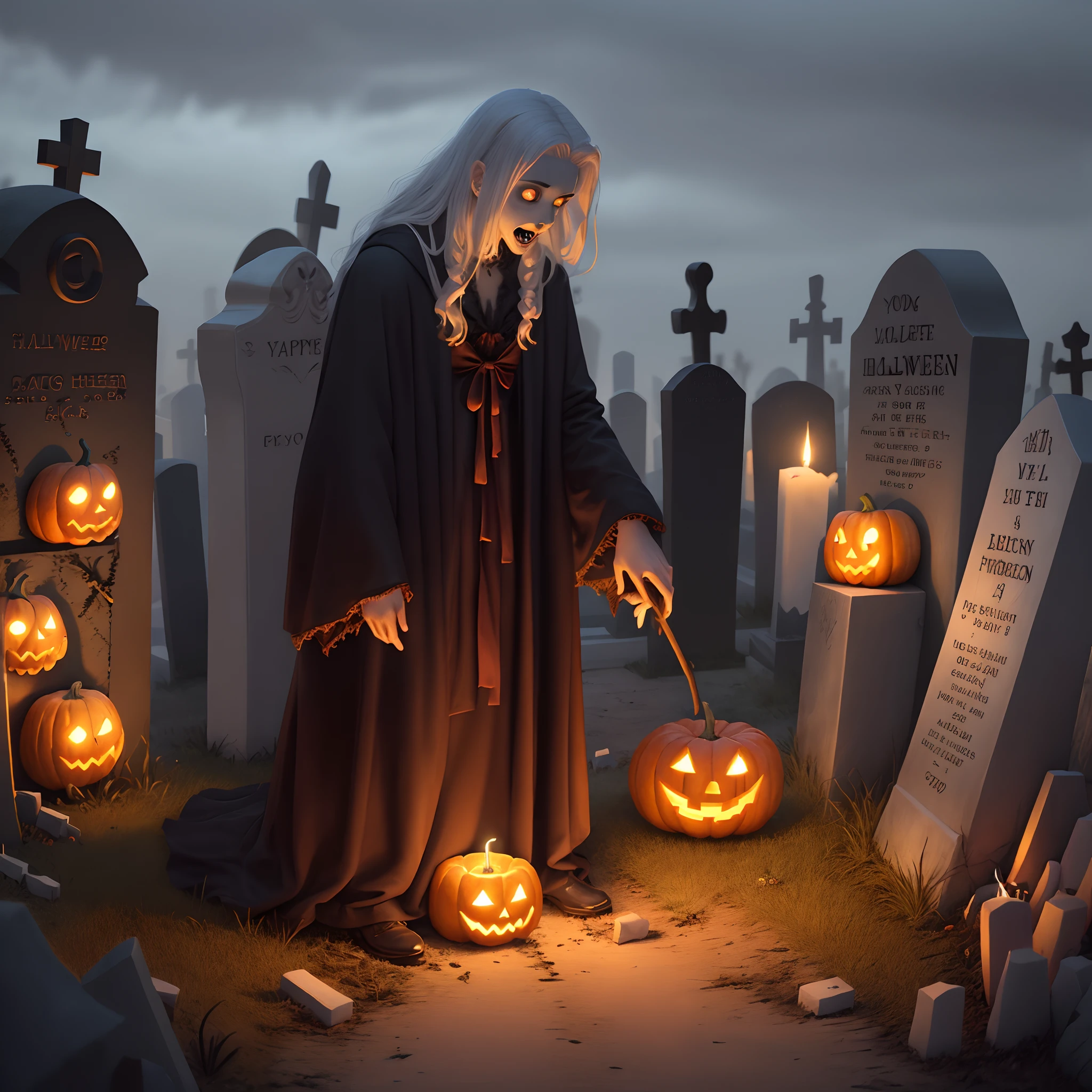 Halloween ritual in grave yard