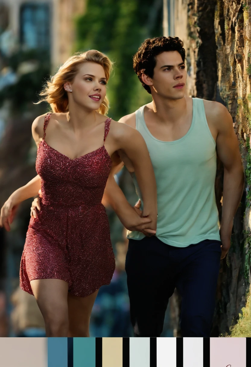 Scarlett johansson and dylan O'Brien, couple, cute