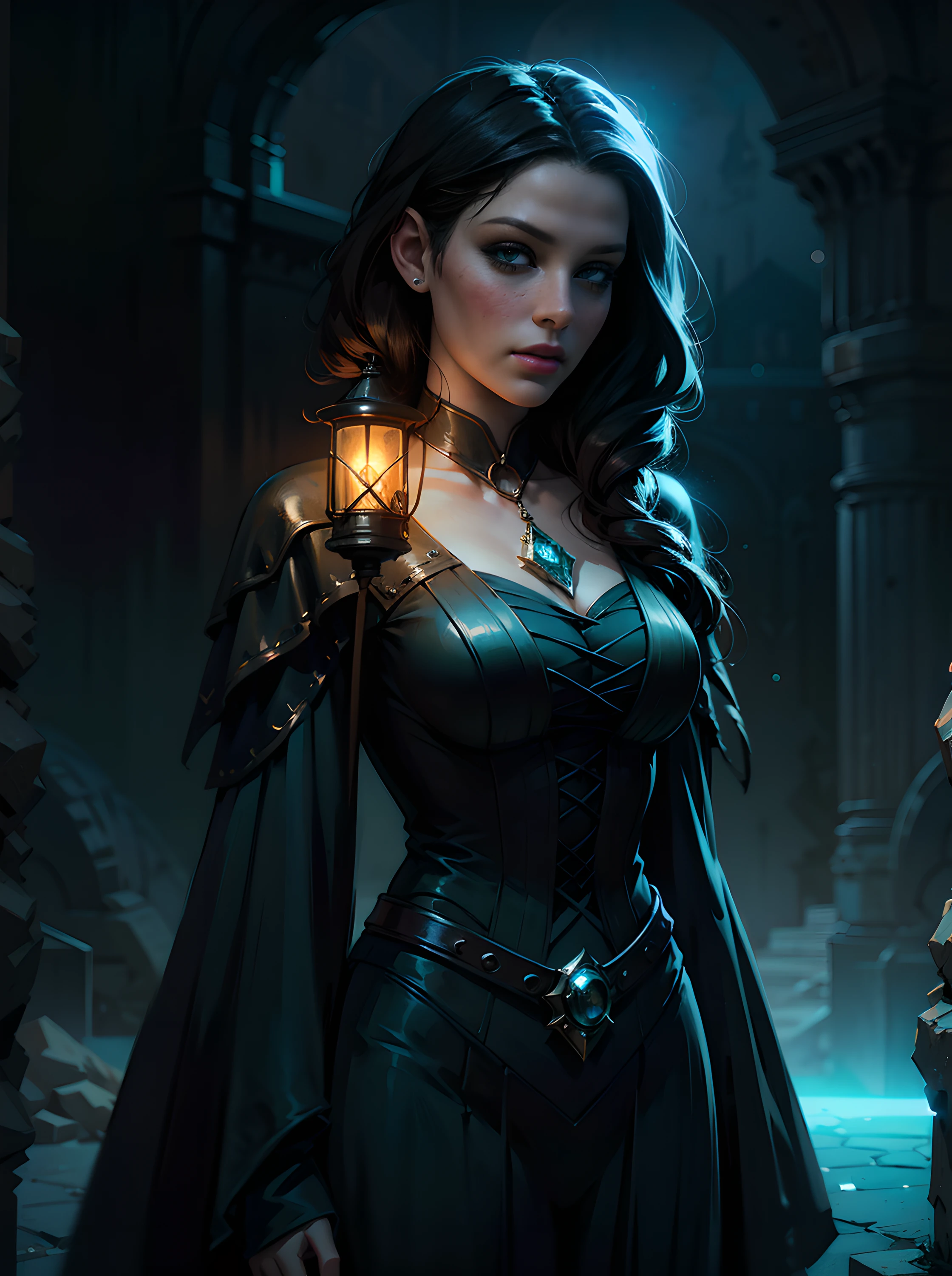(full torso), style, realistic, ((intricate details)), full torso shot, cool, beautiful lighting, Catwoman from DC, dynamic pose, Helios 44-2, ((dark gothic background)), (candlelight), swirling bokeh, Artstation trend, Sharp focus, Studio photo, Intricate details, High detail, sharp, DND character, (((Oil on canvas)), Perfect lighting, Masterpiece, Detailed background, Artgerm and Greg Rutkowski art, Cinematic lighting, 8K