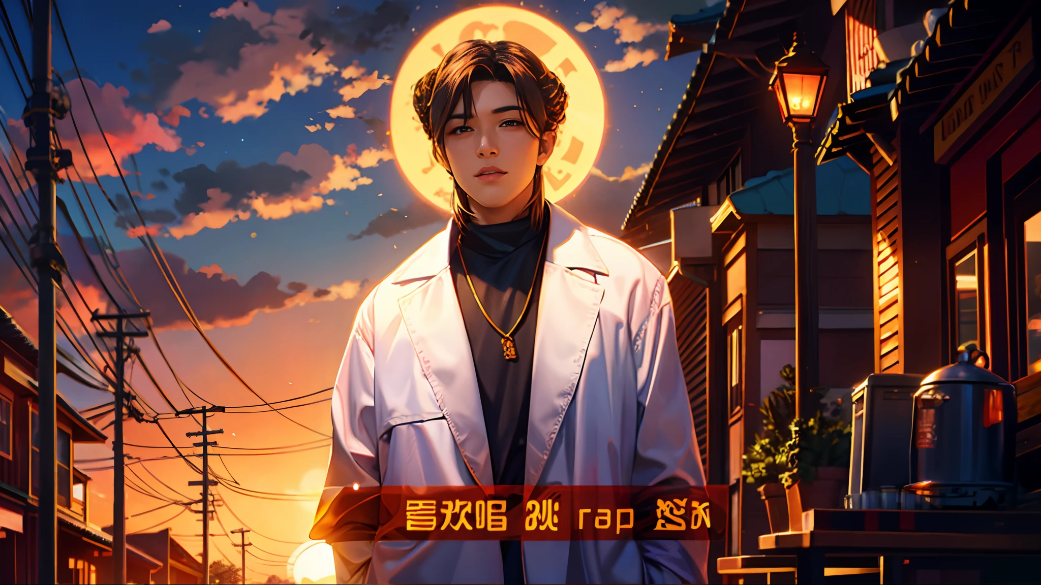 the sunset,eventide,middle parted hairstyle
