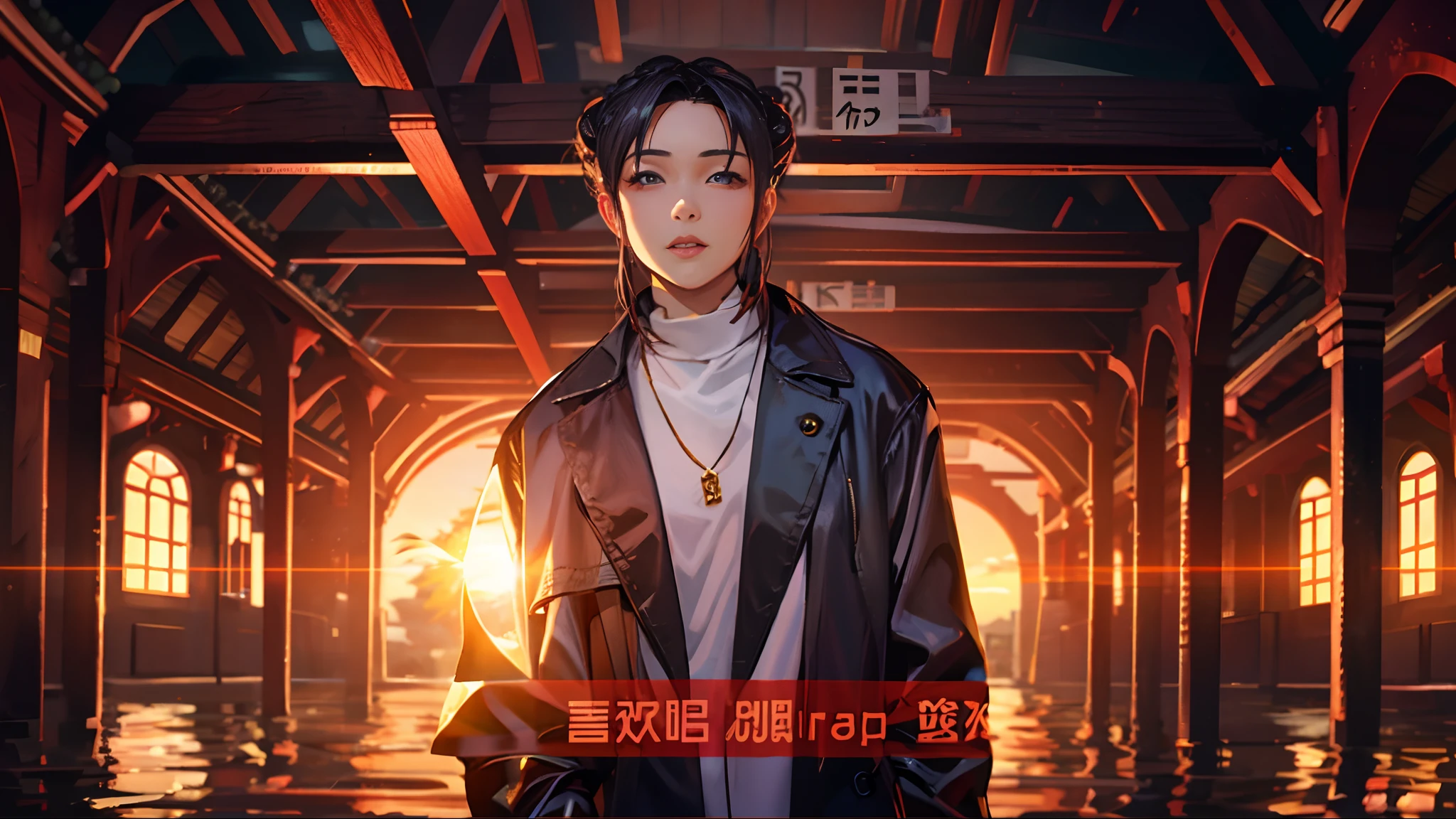 the sunset,eventide,middle parted hairstyle