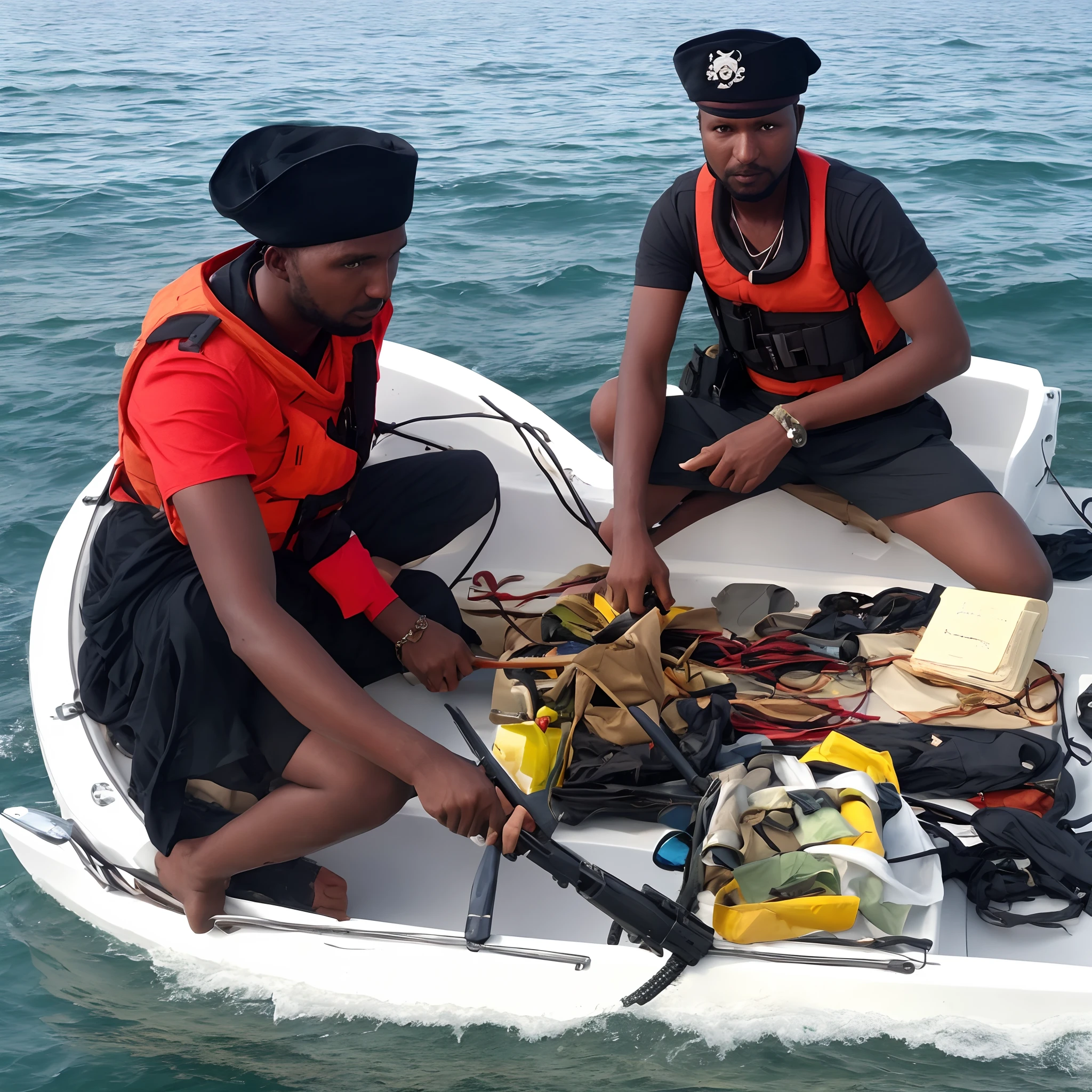 Somalian modern pirates have ak-47 10 man in boat att age 30