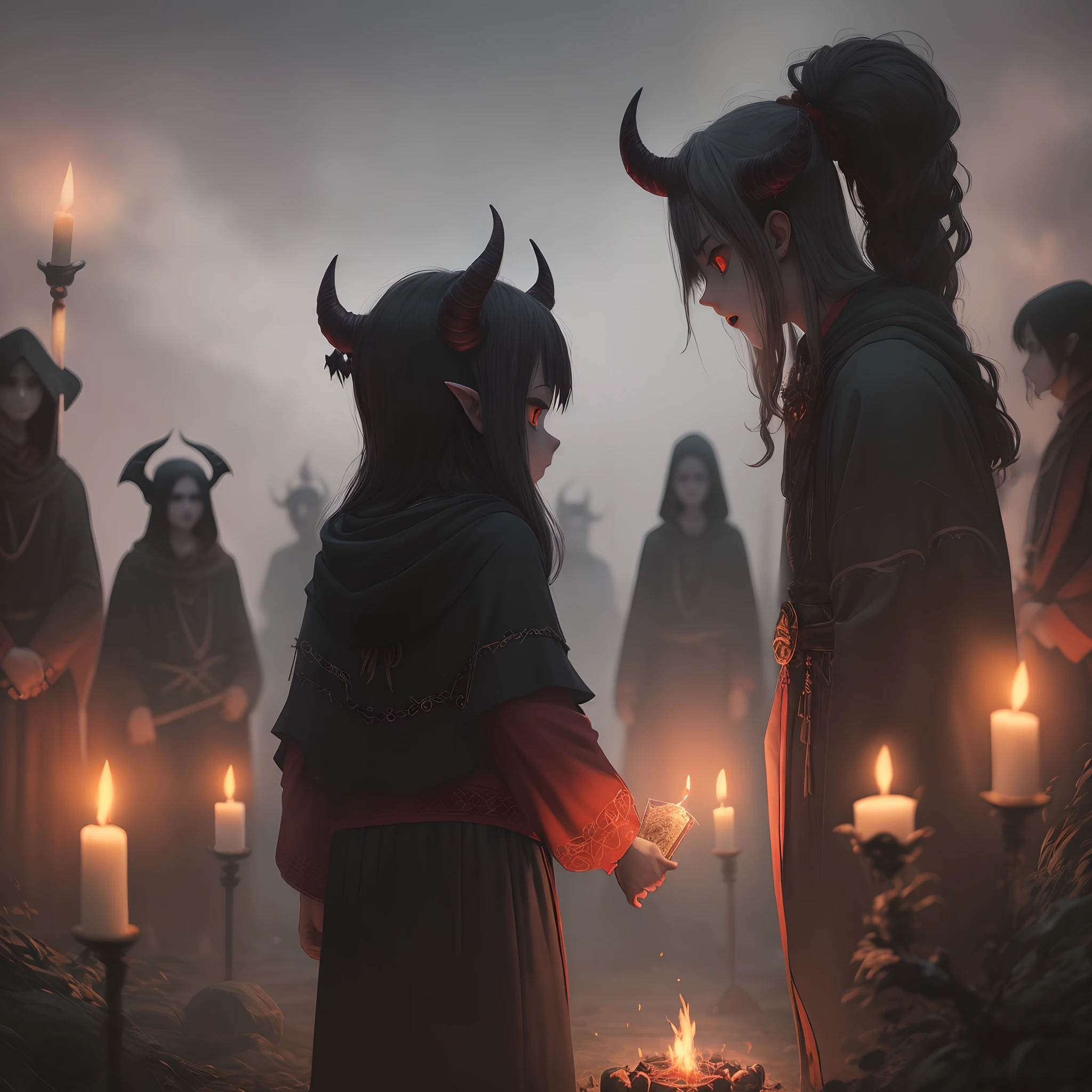 Ominous demon ritual
