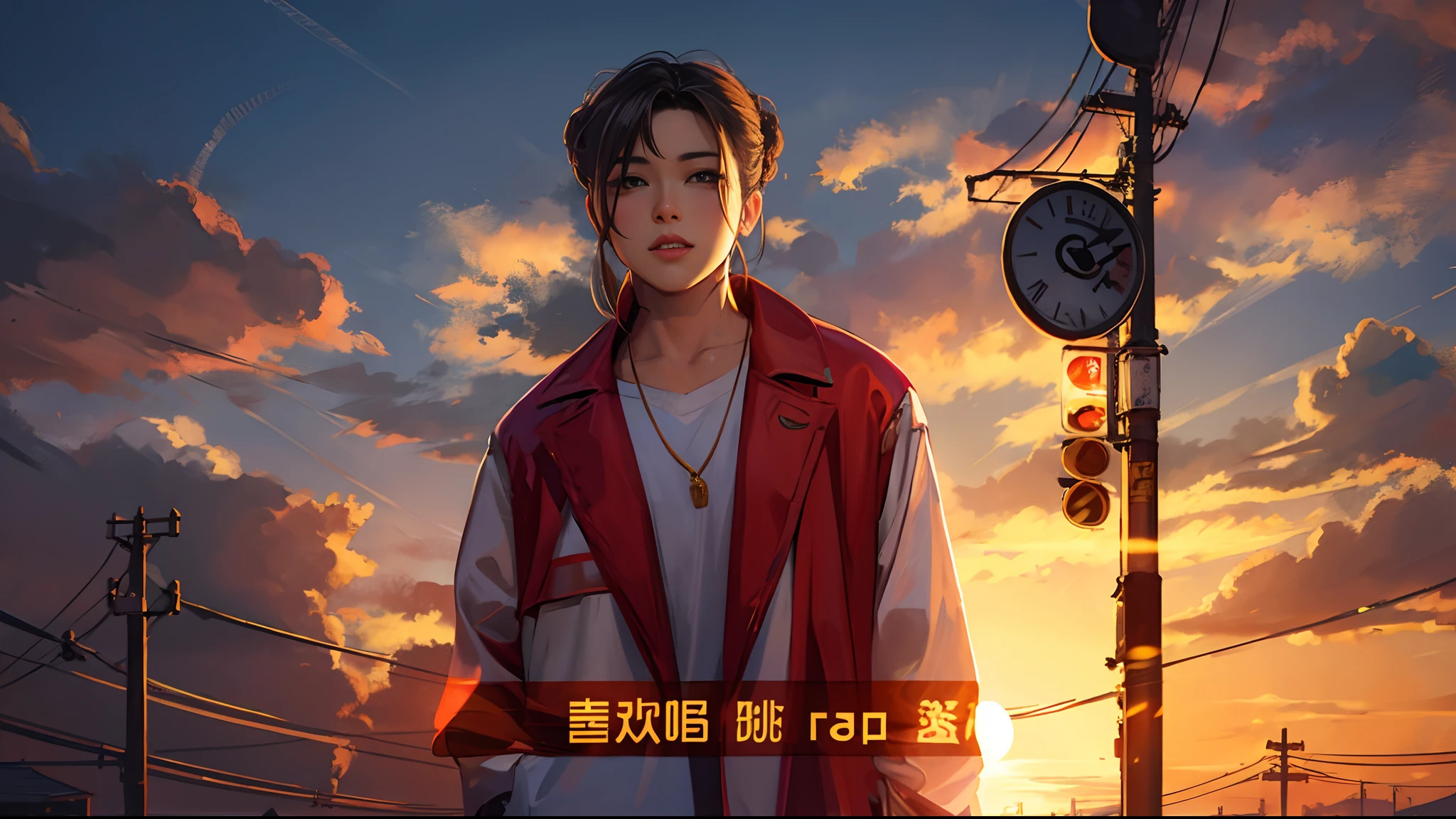 the sunset,eventide,middle parted hairstyle