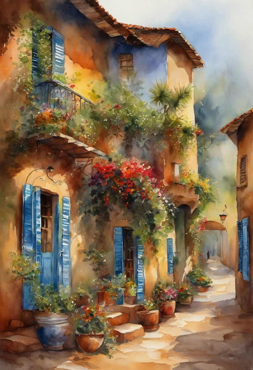 best quality, masutepiece, 超High resolution, (fotos realistas:1.4), Surrealismo, Semelhante a um sonho,melting,uma rua no interior do Brasil, casas coloniais
