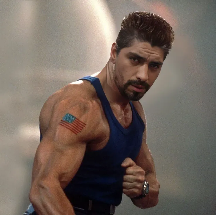 (magazine cover), with text, solo, 1boy, (Huge Muscular Old man as a boxer, wearing boxing gloves , wearing shorts) (short hair, 2tone hair color, two tone hair colors, red and white hair color), pectoral, abnormal muscle size, very big muscle, absurdly muscle size, huge pectoral, wide pectoral, short white hair, short bearded, simple background, masterpiece, high detailed, 8k, high resolution, --style 250, -- v 6.0