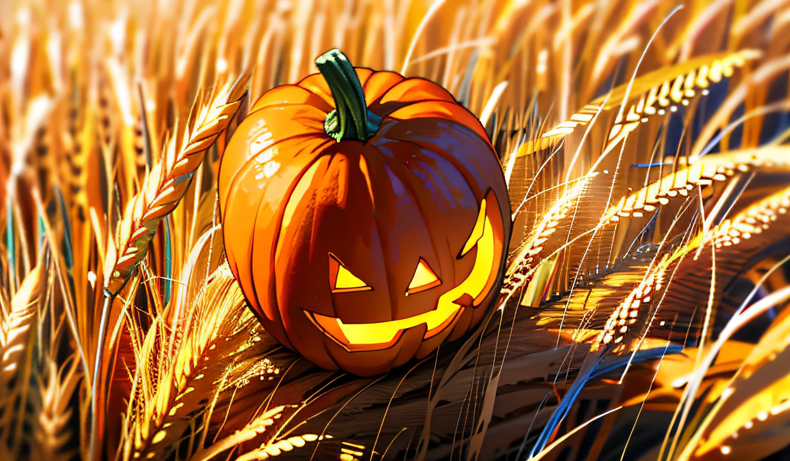 Pumpkin in wheat