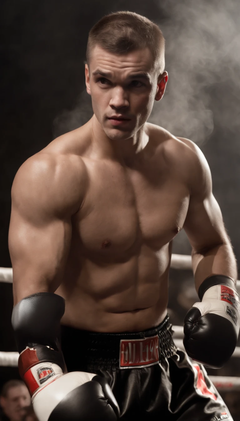 ((boxer, ultra realistis)), (((full - body))), ((perfect arms)), stunning, hyper realistic, Octane rendering, surrounded by the effect of smoke and lightning, Old background, elegant, stunning, (wallpapers), ConceptArt, intricate detials, higly detailed, ((Filmic)), dramatic, (topquality, Ok, Master Part:1.5), (Photorealistic:1.5), a  photo of a, foto realista, Nikon, natural light, 4k, Determination of maximums, XF IQ4, 150 MP, 50 millimeters, Сертификация ISO 1000, 1/250 years, natural light, Adobe Lightroom, Photo Lab, Photographic resemblance, PhotoDirector 365,