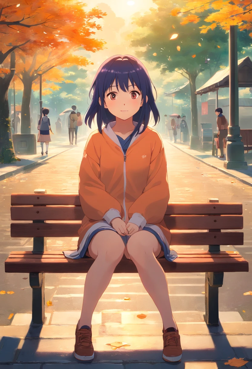 event: hyuga hyuga (Childhood)
action: sitting
context: On the sidewalk
environment: 
lightning: Rain at sunset
artist: Hayao Miyazaki
style: anime
middle: Digital Illustration
Guy: Portrait of a character
color scheme: Warm and soft tones
Infographic: 2D Animation
quality: high-definition

Positive Notification:
((best qualtiy)), ((​masterpiece)), ((realist)), Young Hinata Hyuga, She is portrayed as a 10-year-old girl, Sit on a park bench in a quiet and peaceful environment. The scene is、It takes place in a beautiful park during a stunning sunset. Hinata, With his innocent smile, Unleash pure joy and happiness. His character is、It comes to life through Hayao Miyazaki's anime art style.., zora々Capturing the essence of the spirit. The artwork is、Created using digital illustration techniques, Display intricate details and vibrant colors. The warm and soft tones used in the color scheme are:、Add a touch of tenderness and nostalgia to the scene... 2D animation style、Enhances the overall appeal and appeal of the artwork.. High-definition illustrations、Immortalize this precious moment of Hinata's childhood, Evokes a sense of warmth and admiration in the viewer.