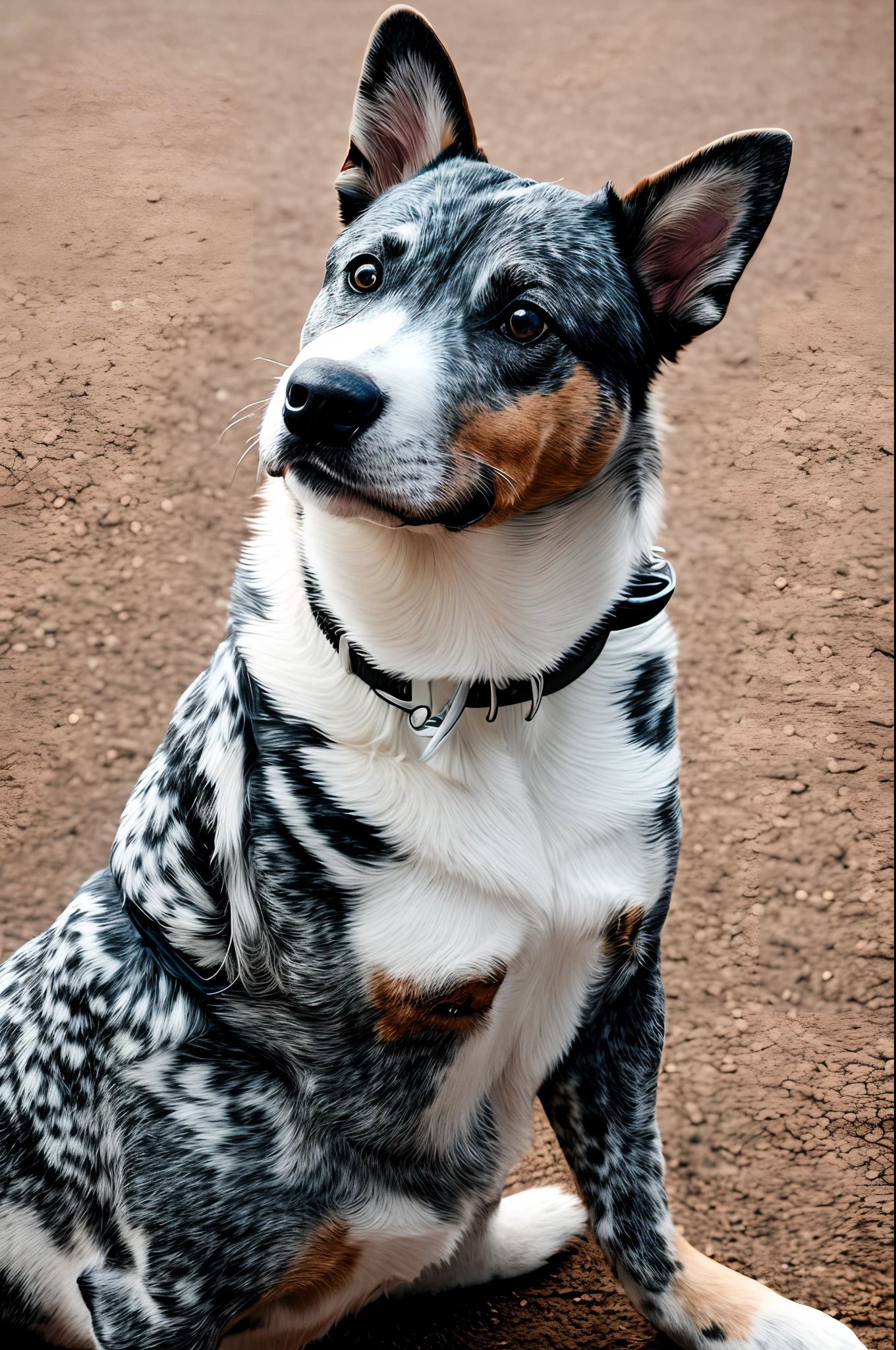 Create an outline of an Australian cattle dog for a company clothing logo