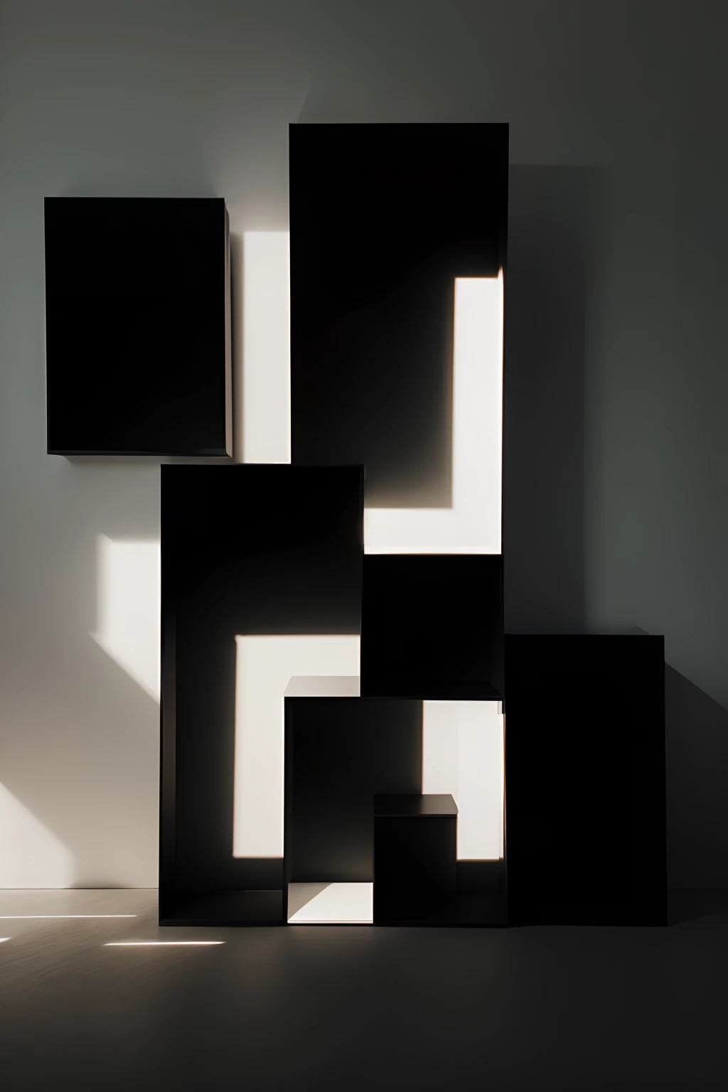 (best quality, masterpiece:1.2), square grid, light and shadow, flat vector, black and white, minimal