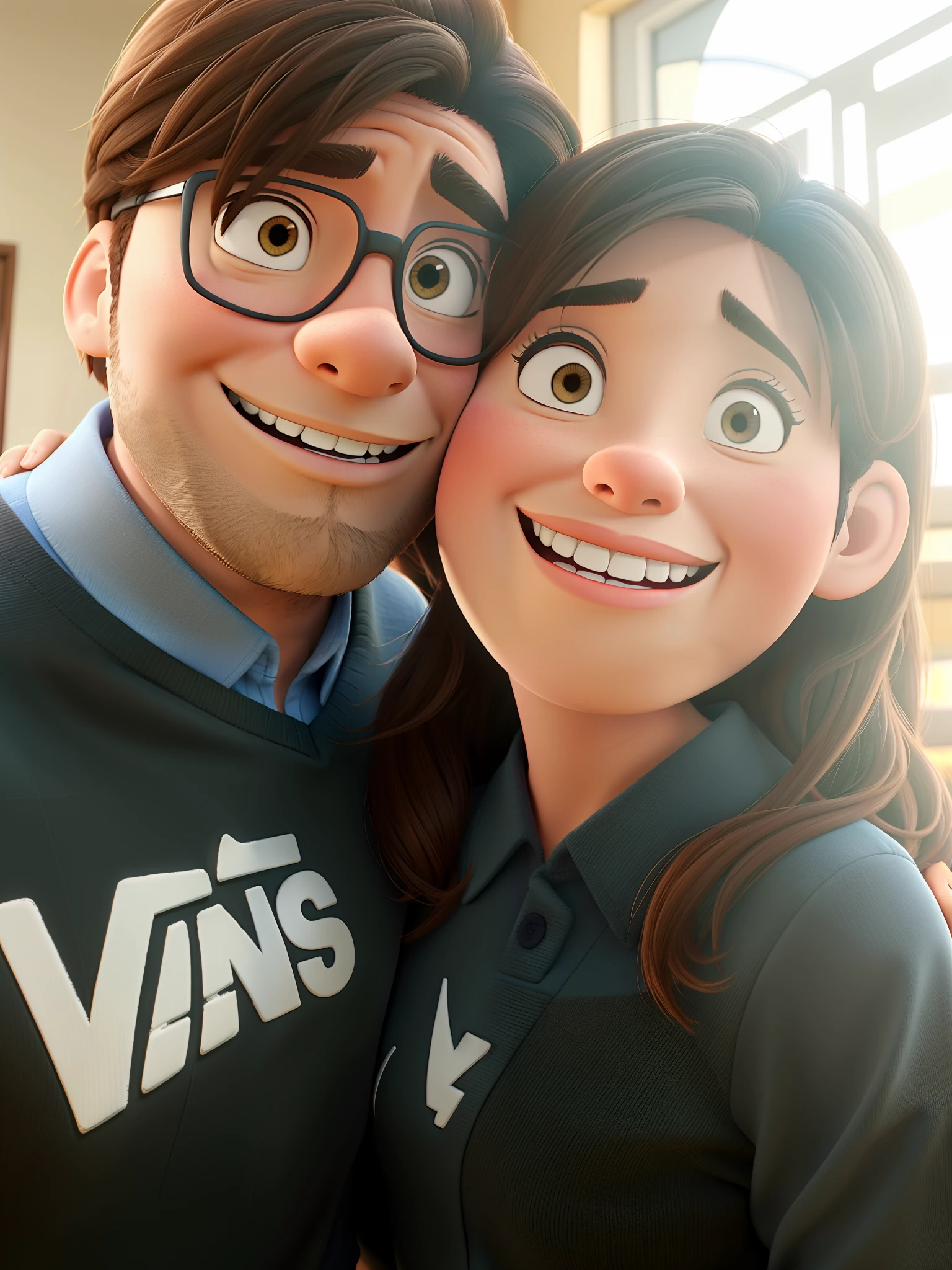 Couple hugging, Estilo Disney Pixar, alta qualidade, best quality