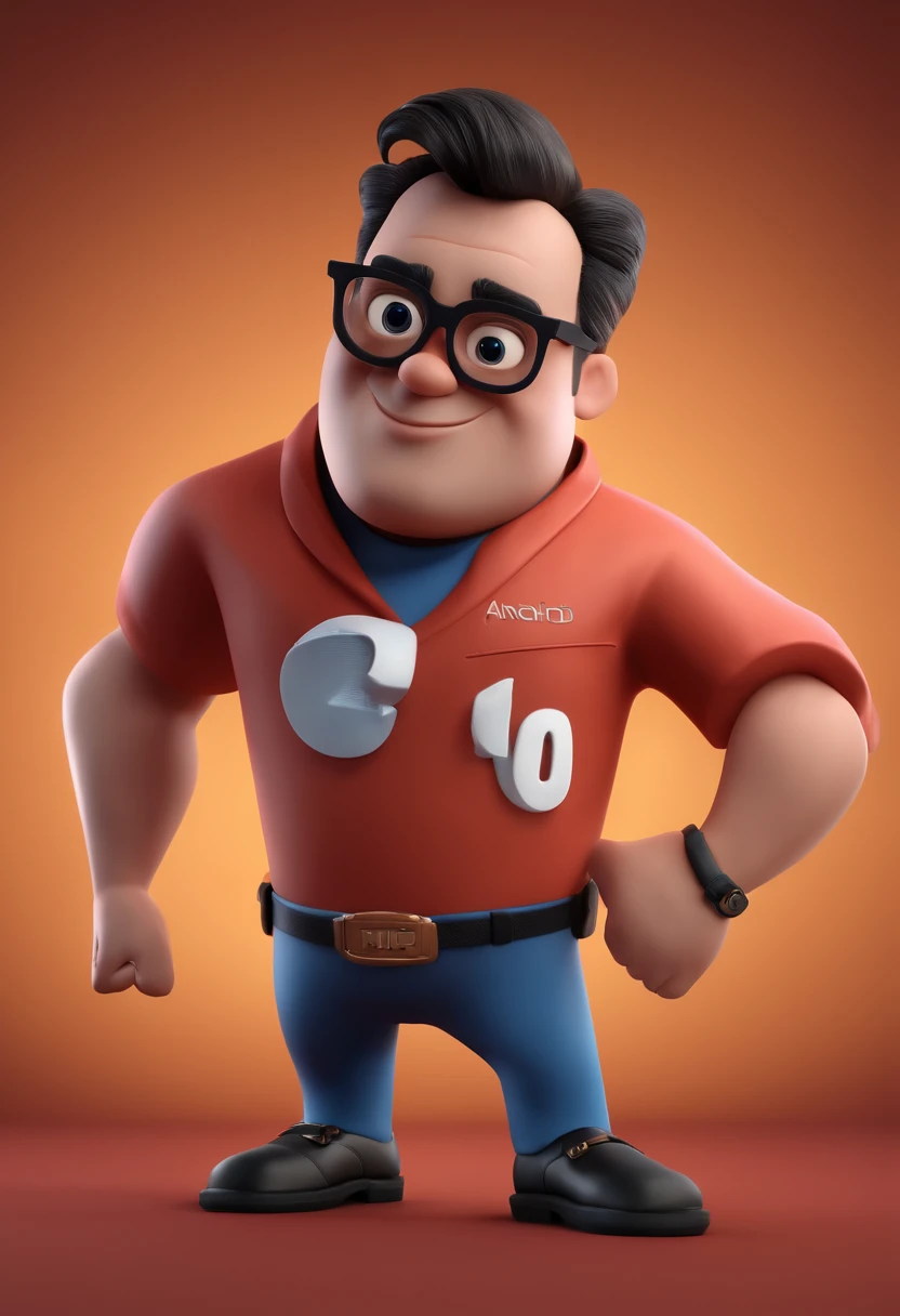 Cartoon character of a man with black glasses and a blue shirt, animation character, Caractere estilizado, animation style rendering, 3D estilizado, Arnold Maya render, 3 d render stylized, toon render keyshot, Personagem 3D, Personagem 3D, 3d rendering stylized, 3 d character render, personagem de desenho animado, Personagem de close up, Pose de personagem, (Estilo Pixar) (master part:1.2) (Bokeh) (best quality) (pele detalhada) (textura detalhada) (8k) (argila) (Cinematic lighting) (foco nítido