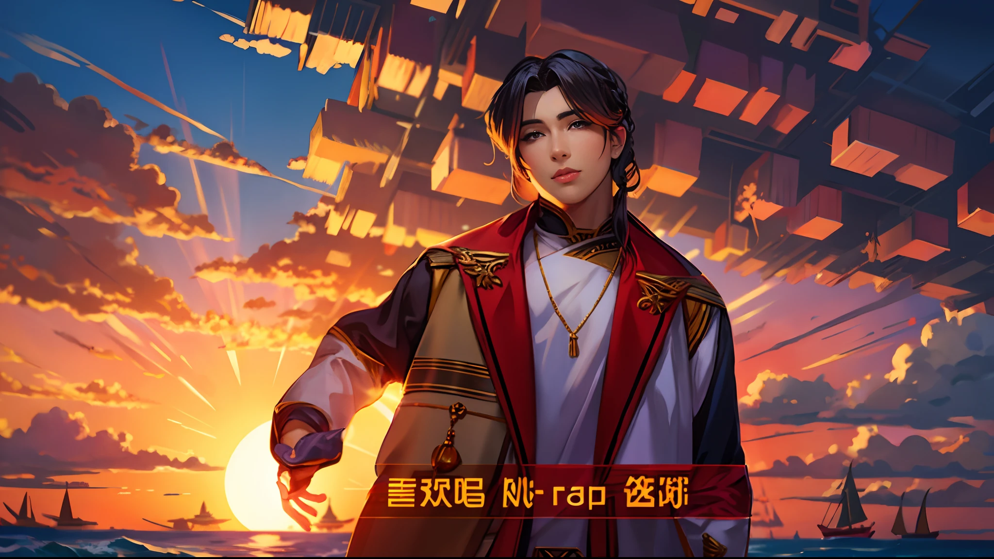 the sunset,eventide,middle parted hairstyle